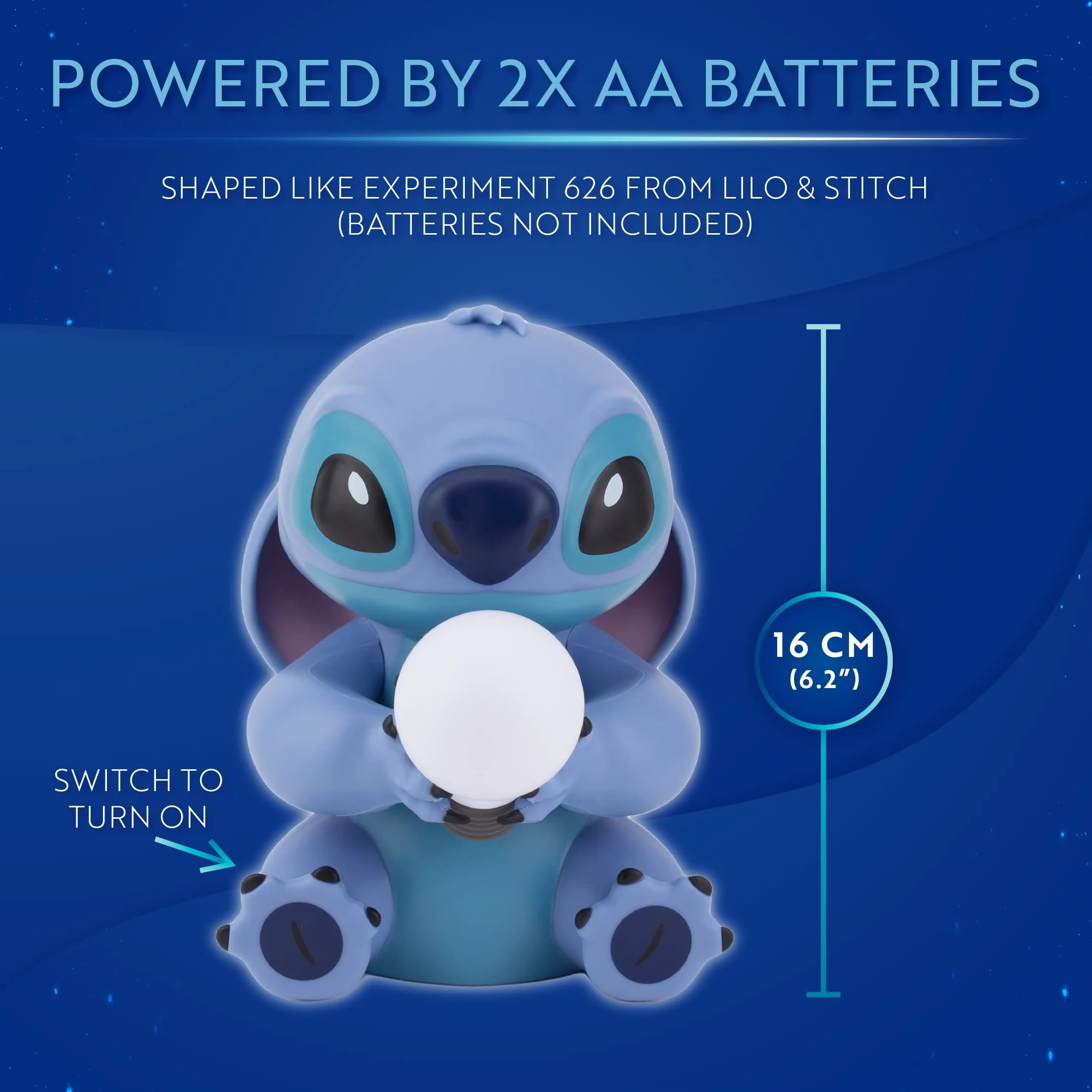 Lámpara Stitch Lilo & Stitch Oficial Disney Luz de Noche Decorativa Mesita