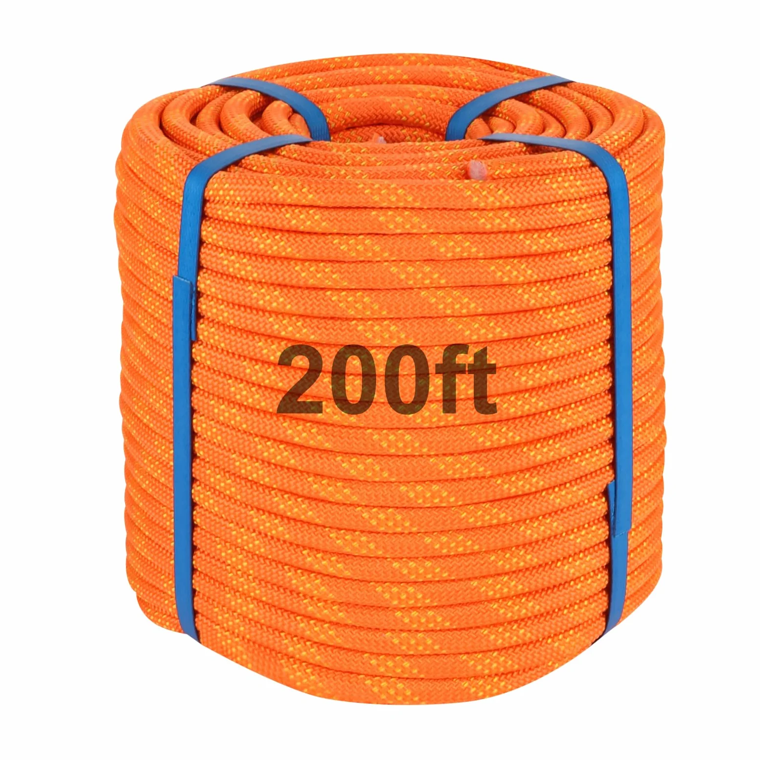 Cuerda de escalada de 200 pies, cuerda de arborista resistente, cuerda de aparejo de nailon para trabajos en árboles, toro (naranja)