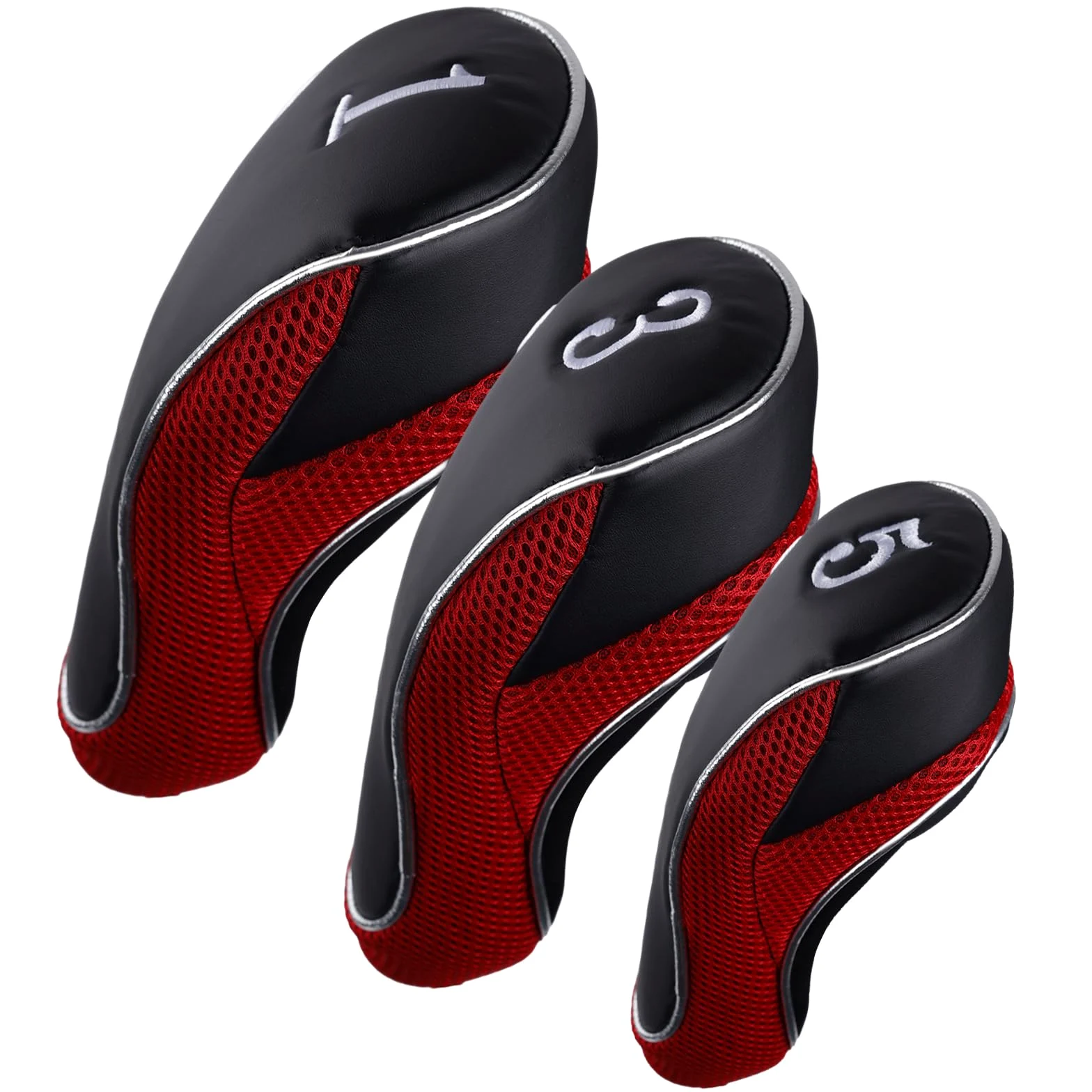 Andux Juego de 3 Fundas de Madera para Cabeza de Palo de Golf de 460 CC