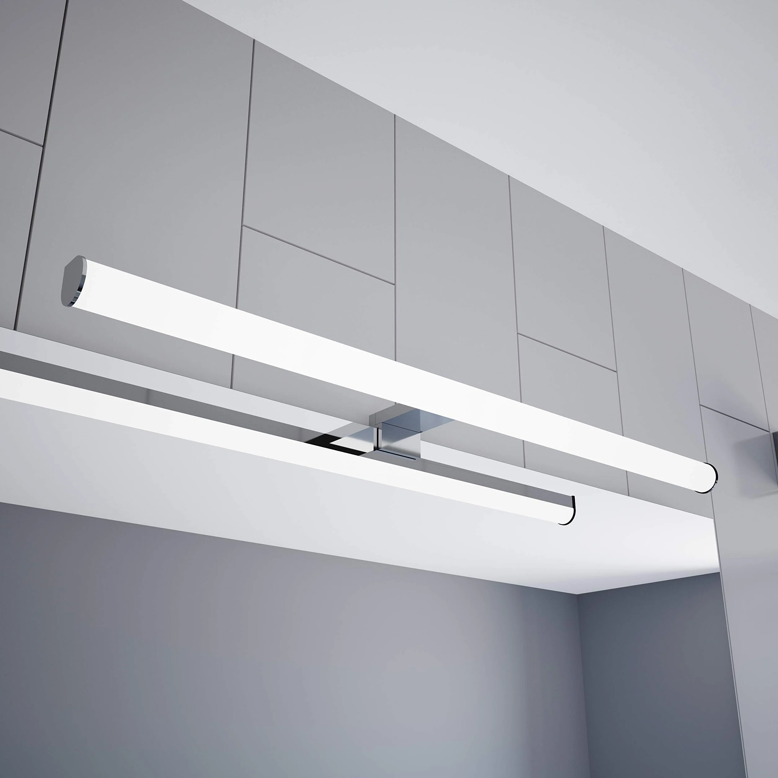 Luminaria Para Espejo LED 600 mm Superficie 230 V Cuarto de Baño Cromada Blanco Newtro