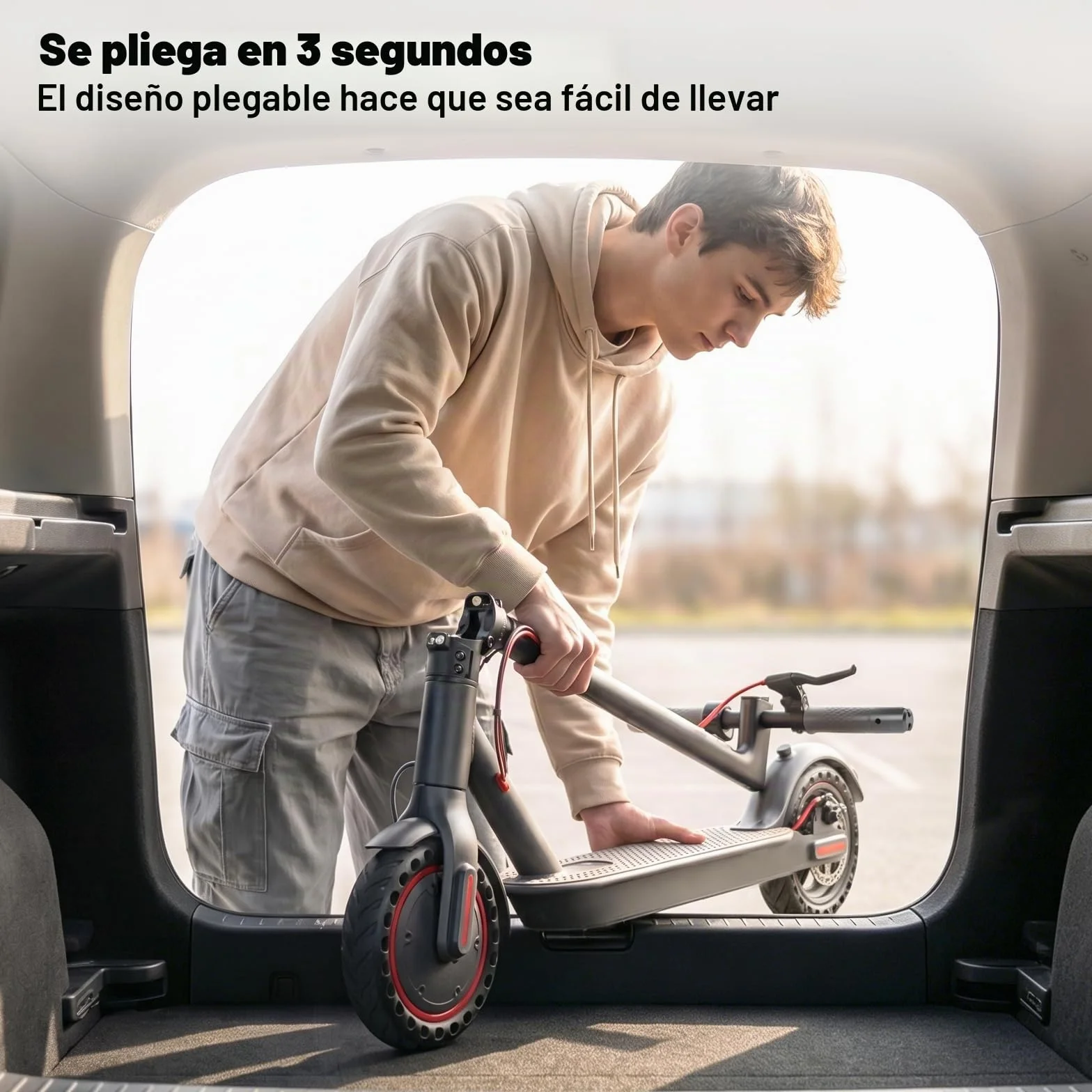 Patinete electrico, Motor de 350W, 25 KM/H, Alcance de 30 km, Patinete electrico Adultos, Plegable, neumáticos de 8,5", Pantalla LED y aplicación, Freno de Tambor.
