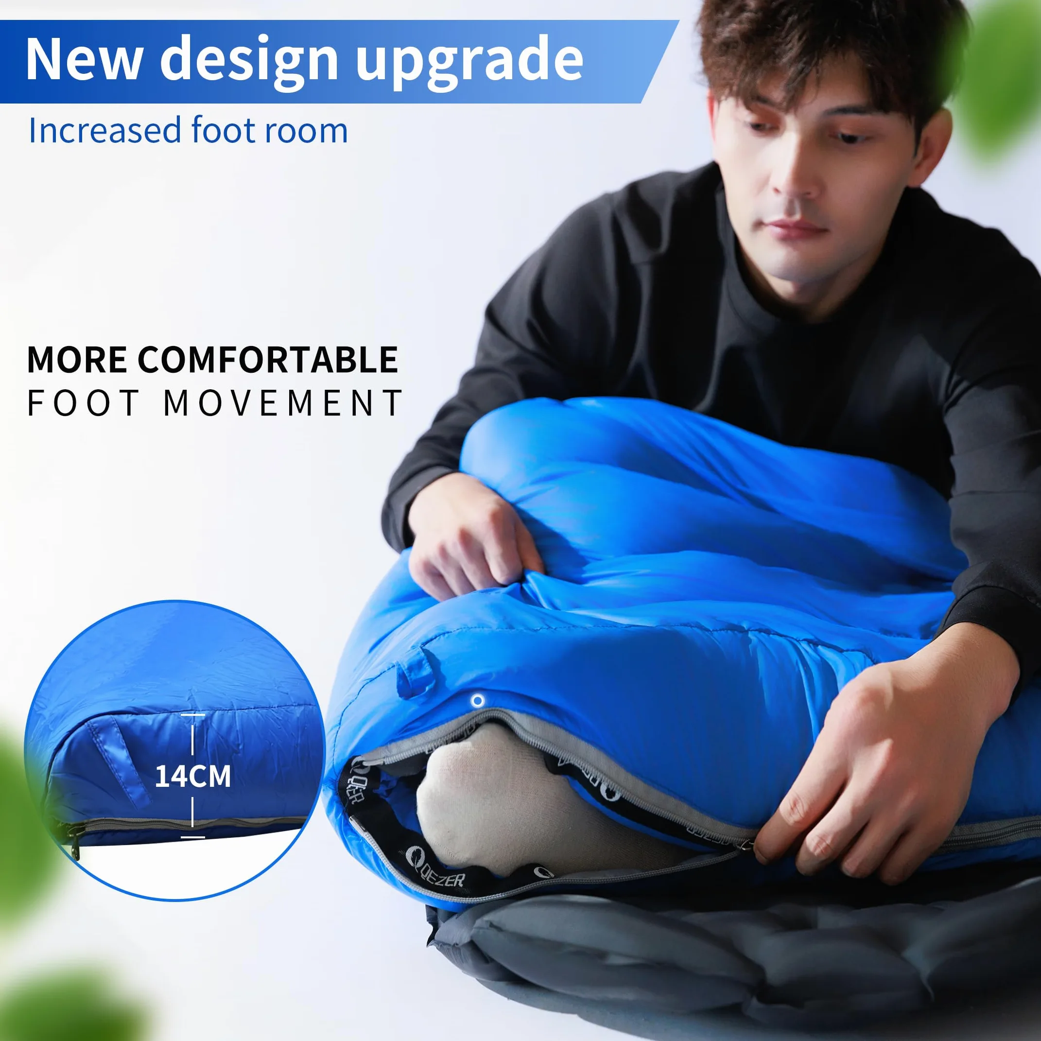 Saco de Dormir Plumón 220 cm x 80 cm 10 ℃ / 0 ℃ / -10 ℃ /-20℃ Saco de Dormir 4 Estaciones Ultraligero Adultos y Niños,Sleeping Bag para Camping y Senderismo