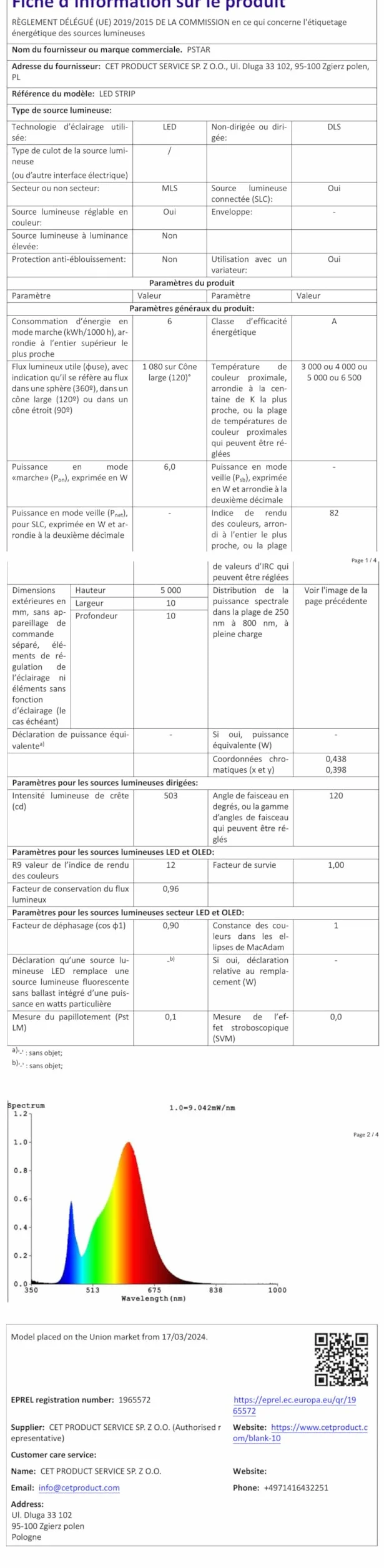 PSTAR Cob Tira Led 4M Blanco Cálido 2700K Regulable Con Fuente De Alimentación Y Control Remoto 320 LED/m