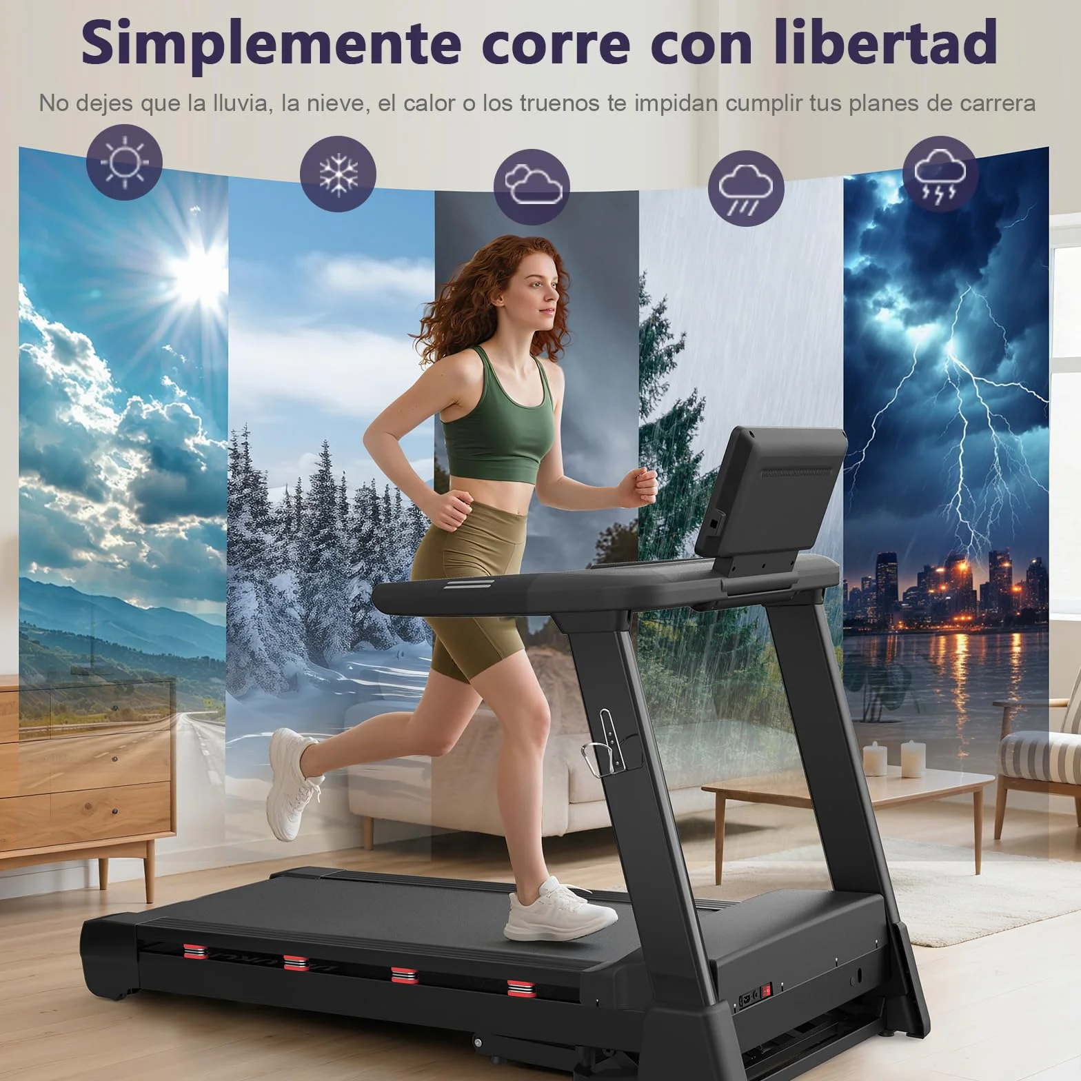 Cinta de Correr Plegable Profesional con App, Motor 7.5CV 20 km/h, Inclinación Automática 20 Niveles, Máquina de Correr para Gimnasio en Casa, Carga 200 kg, Silenciosa, Pantalla Táctil 15.6"