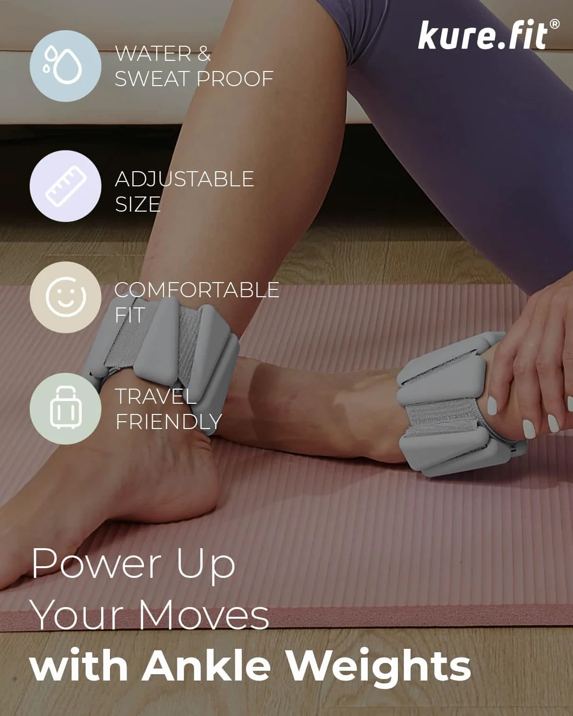 Juego de pesas ajustables para muñeca y tobillo, pares de 1 libra, versátiles para yoga, caminar, correr, barras, pilates, cardiovascular y aeróbicos, pulseras portátiles para mujeres y