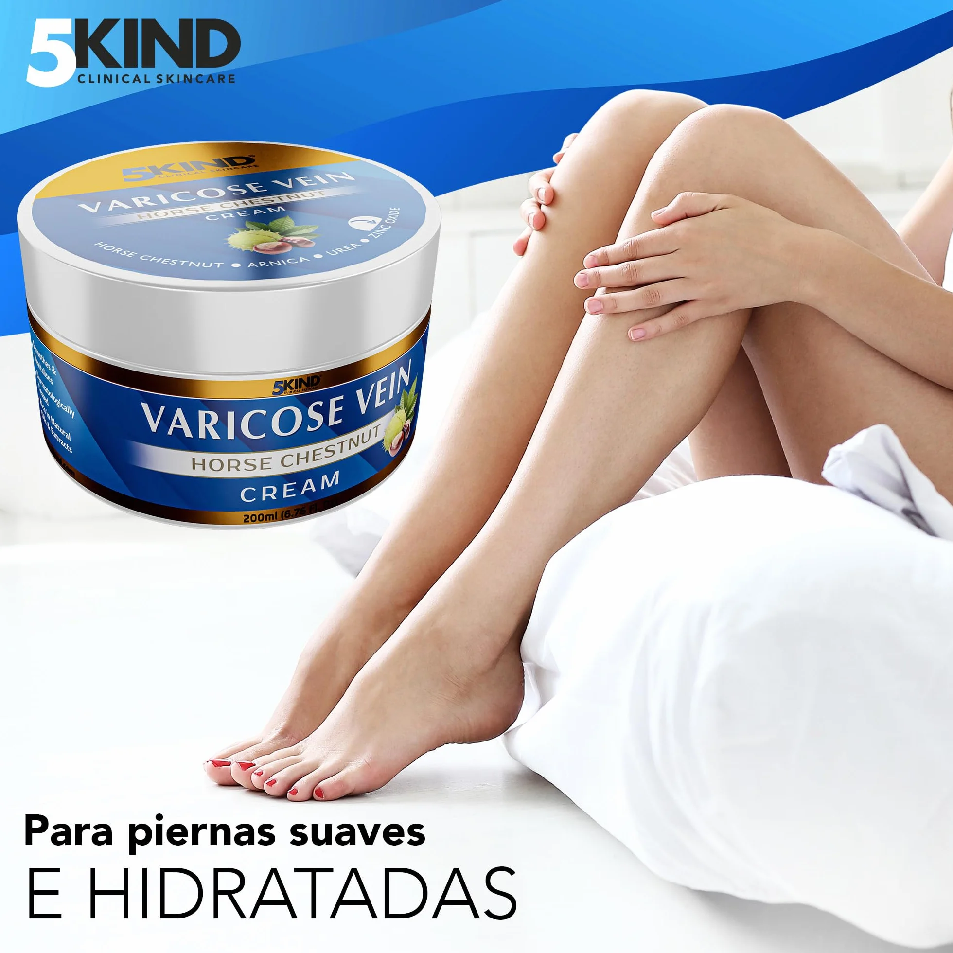 Crema profesional para varices 200 ml - Tratamiento piernas cansadas - Castaño de Indias - 7 ingredientes naturales