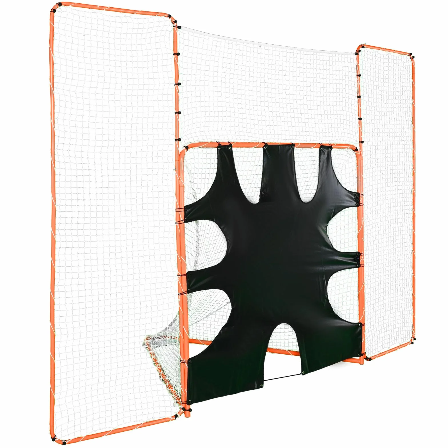 VEVOR Portería de Lacrosse 3 en 1 con Red de Espalda y Rebotador Jaula de Lacrosse 3,6x2,8m Equipos de Entrenamiento de Fácil Instalación en Patio Trasero, Jardín, Parque al Aire Libre para Jóvenes