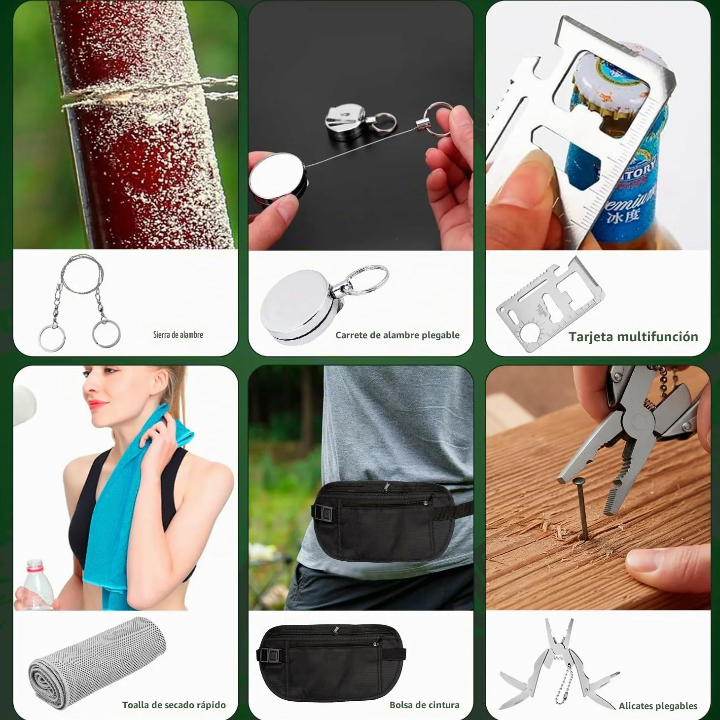 Calendario de Adviento 2025 Hombres, 24 PCS Kit de Herramientas de Supervivencia, Kit de Supervivencia para Acampada, Regalo Navidad Calendario Adviento para Adultos y Adolescentes