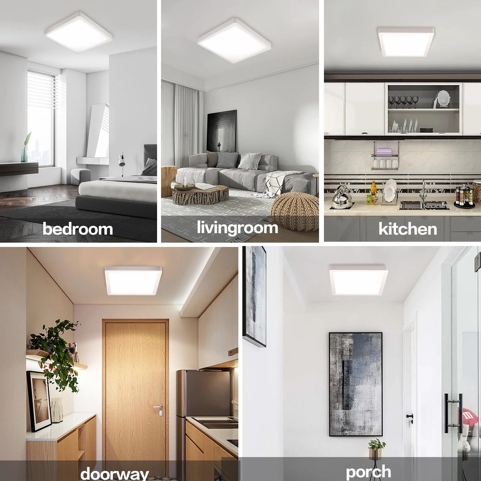 Lámpara de techo LED 20W 2400LM 3000K-6000K IP44 redonda impermeable para baño cocina dormitorio