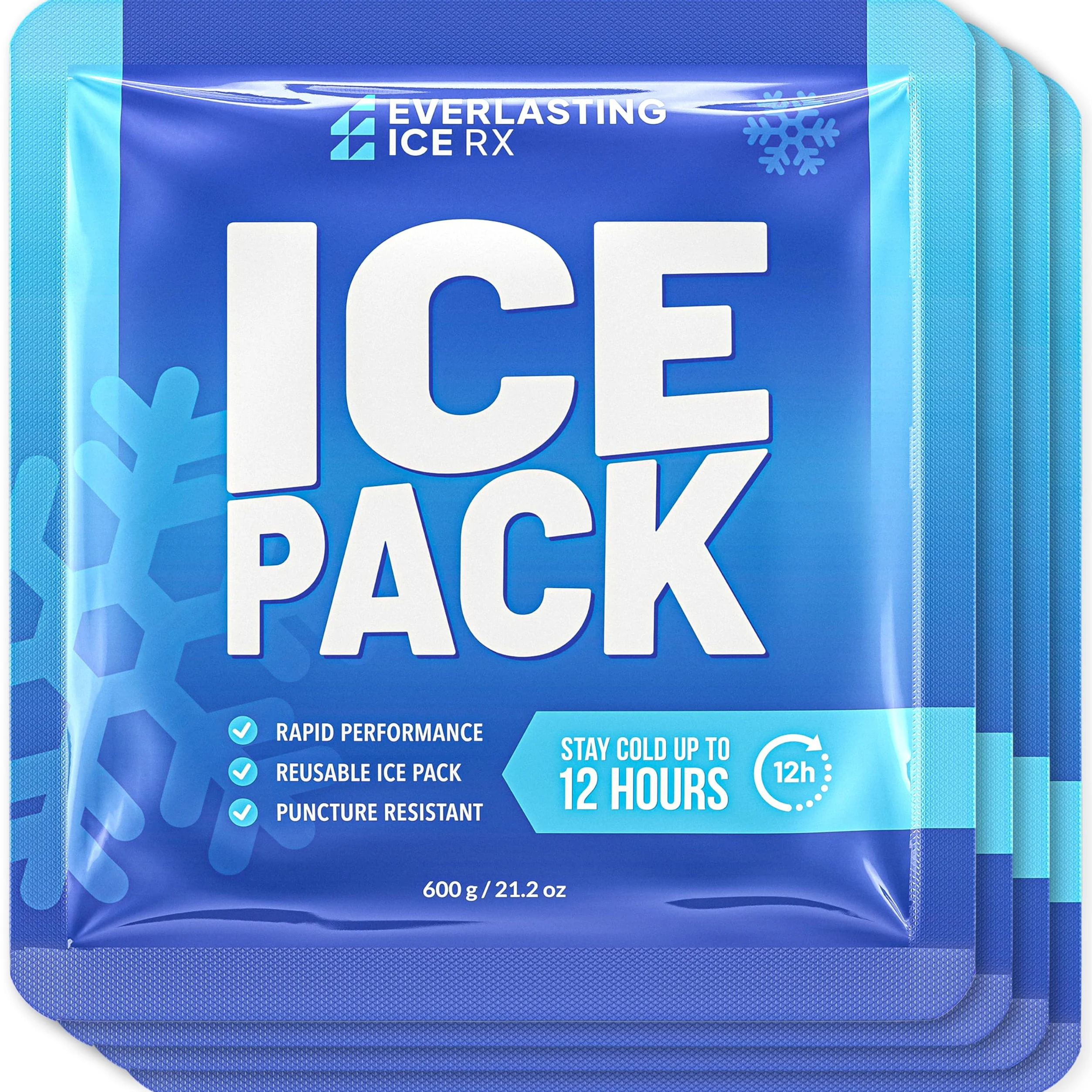Rapid Performance - Paquetes de hielo reutilizables para enfriadores o lonchera, paquete de 4, frío hasta 12 horas, paquetes de hielo para enfriador, larga duración para camping, playa