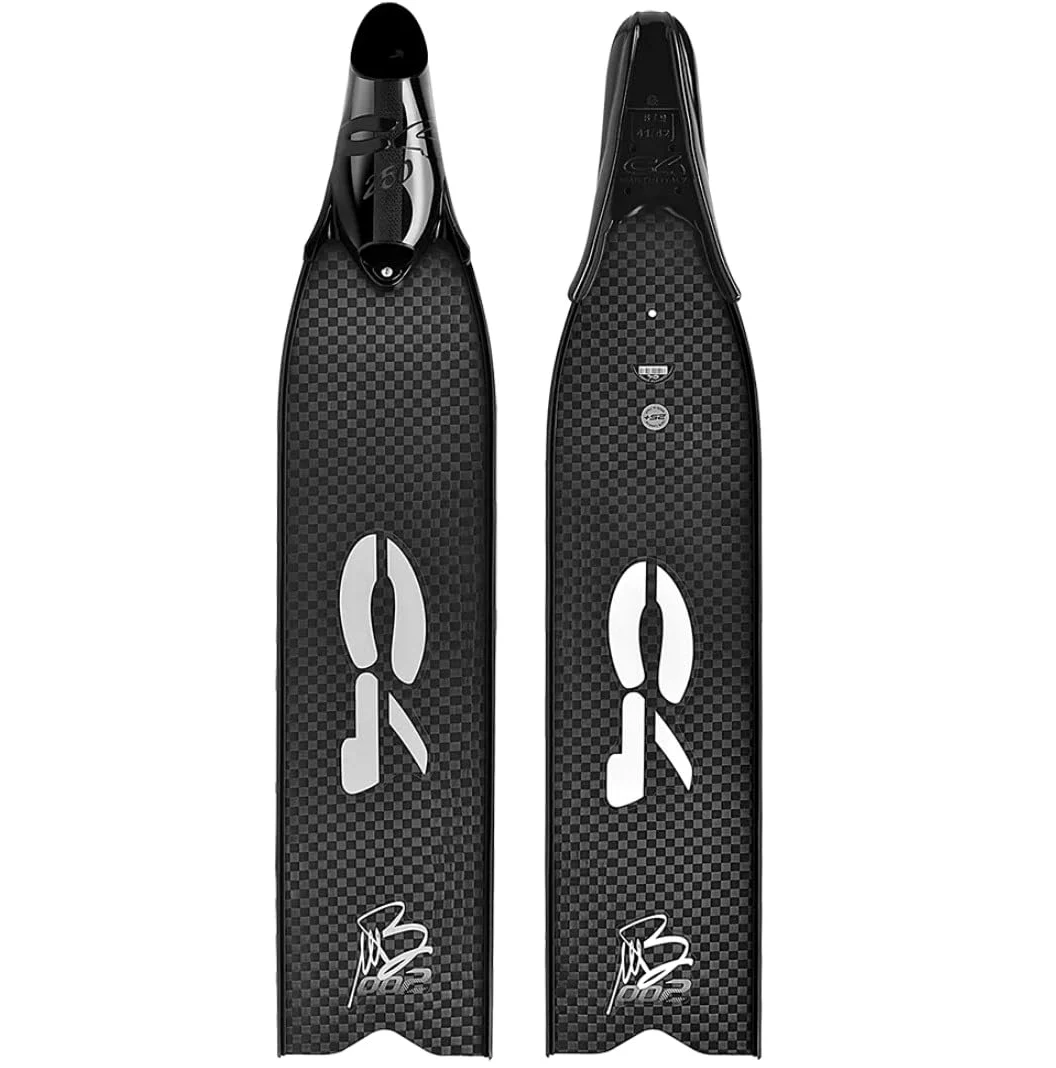 C4 Aletas MB002 - Aletas de carbono Apnea para pesca subacuática con zapatilla C4 250, dureza pala 20-25-30, longitud de la pala 87,5 cm