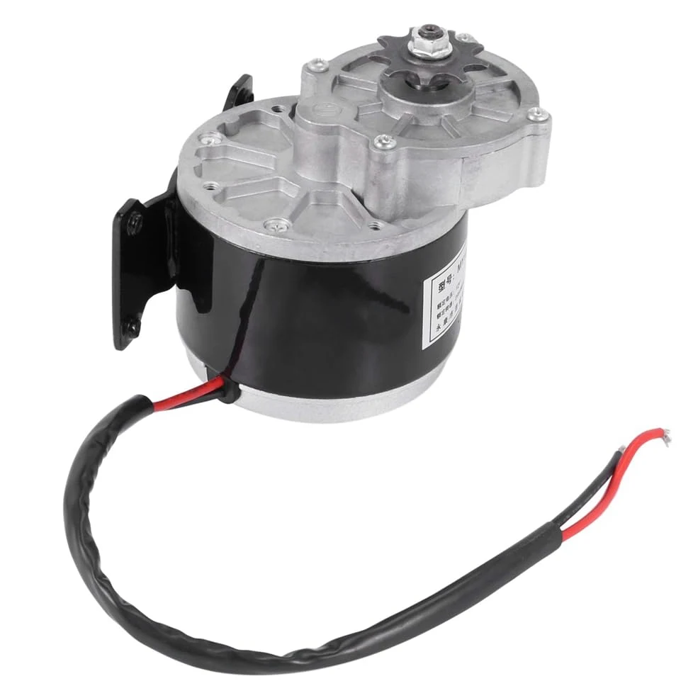 Correa Motor Eléctrico Reductor de Engranajes MY1025Z2 de 12 V y 250 W con Piñón de 9 Dientes, Motor de CC Cepillado, Reductor para Bicicletas Eléctricas y Scooters.