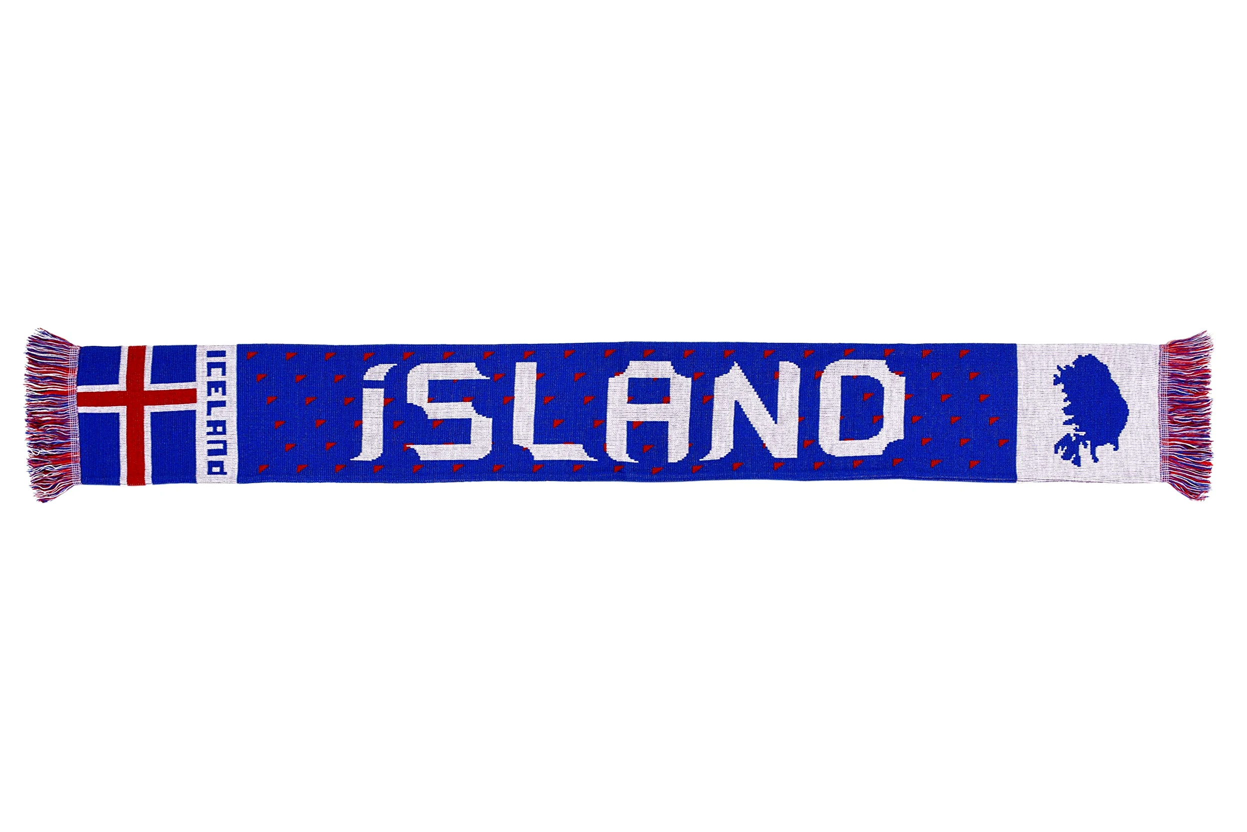 Bufanda de punto de fútbol de la isla de Islandia, Rojo/Blanco/Azul, fits all