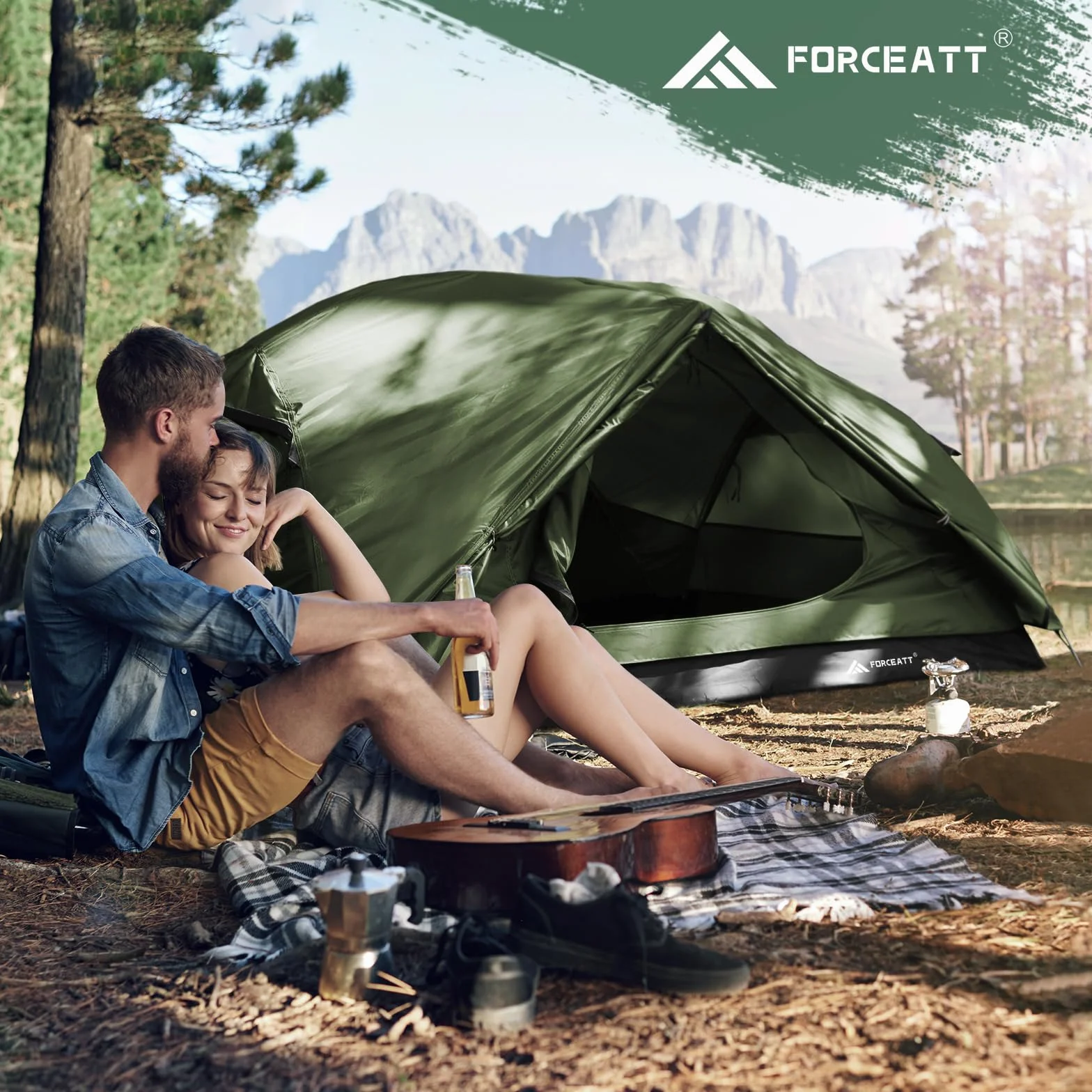 Forceatt Tienda de Campaña 2-3 Personas Impermeable Doble Capa Ligera Senderismo