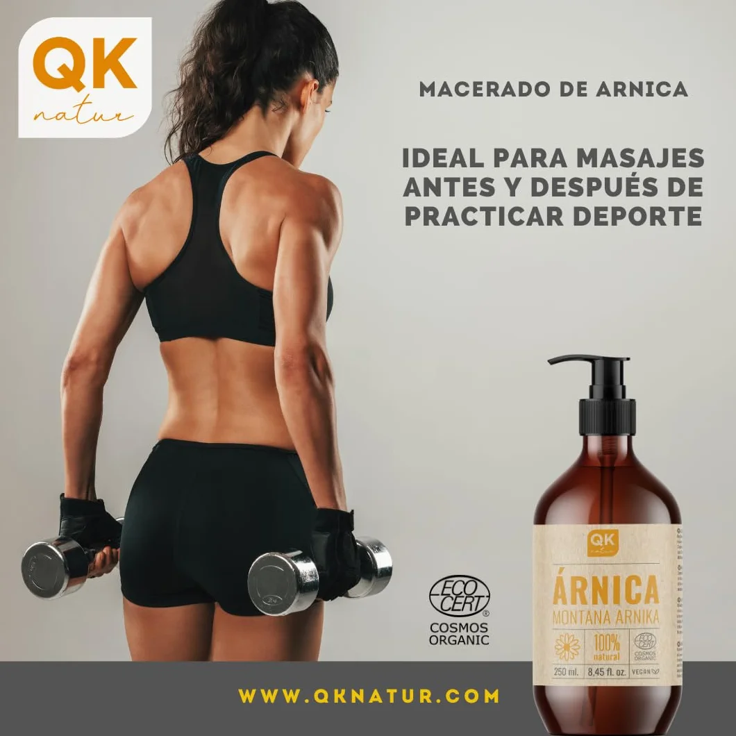 Aceite Macerado de Árnica Montana 100% Puro 250ml BIO Orgánico Vegetal para masaje corporal