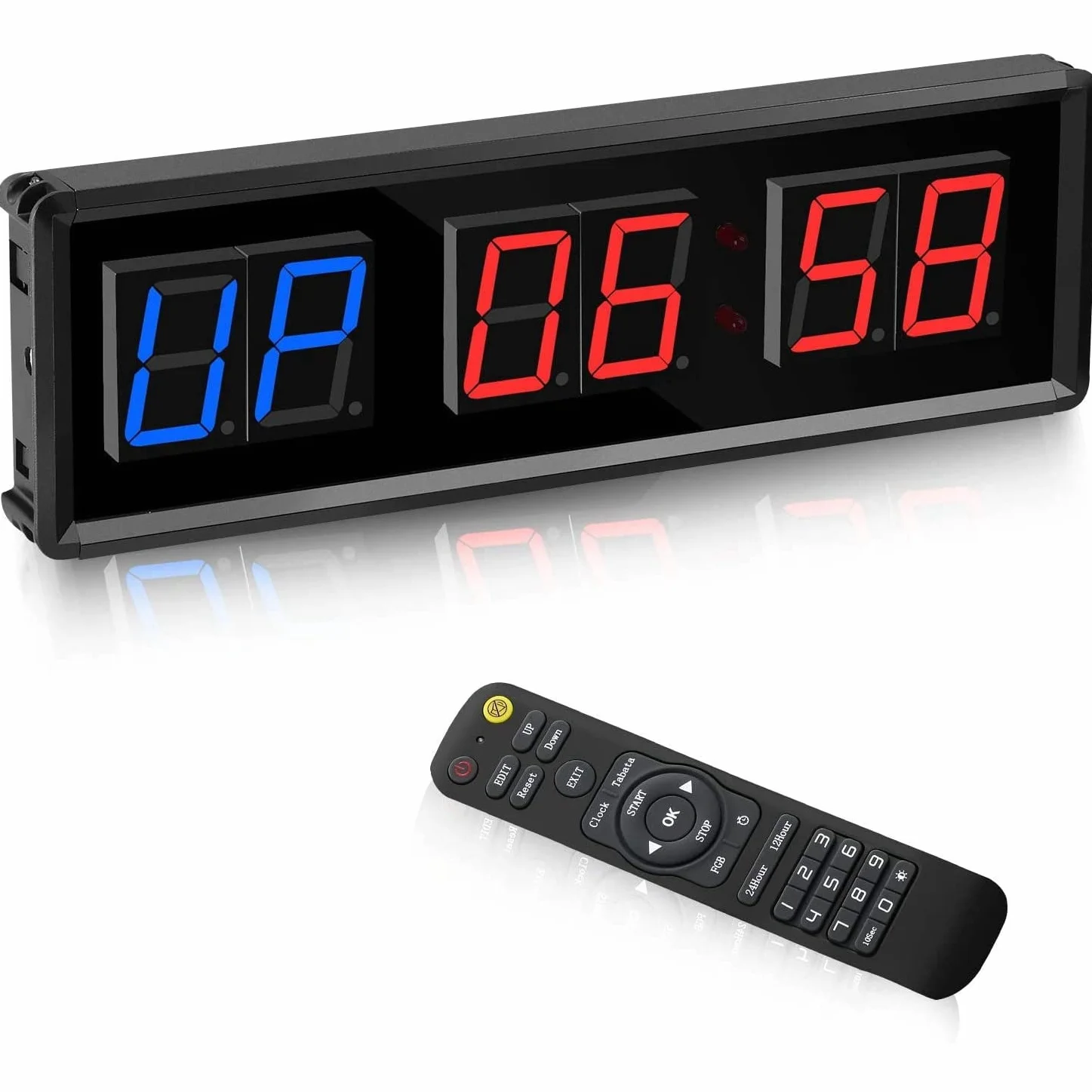 Temporizador de Gimnasio, Temporizador de Intervalo LED, Reloj de Pared con Cuenta Regresiva Digital, Reloj de 1,5 Pulgadas hacia Abajo/Arriba, CronóMetro para el Hogar