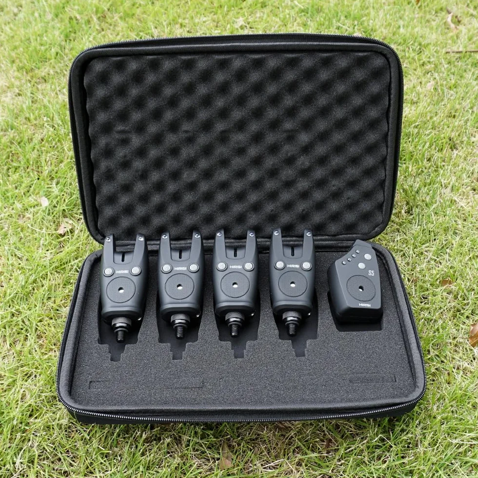 Hirisi Tackle Juego de alarma inalámbrica para pesca en bolsa de transporte