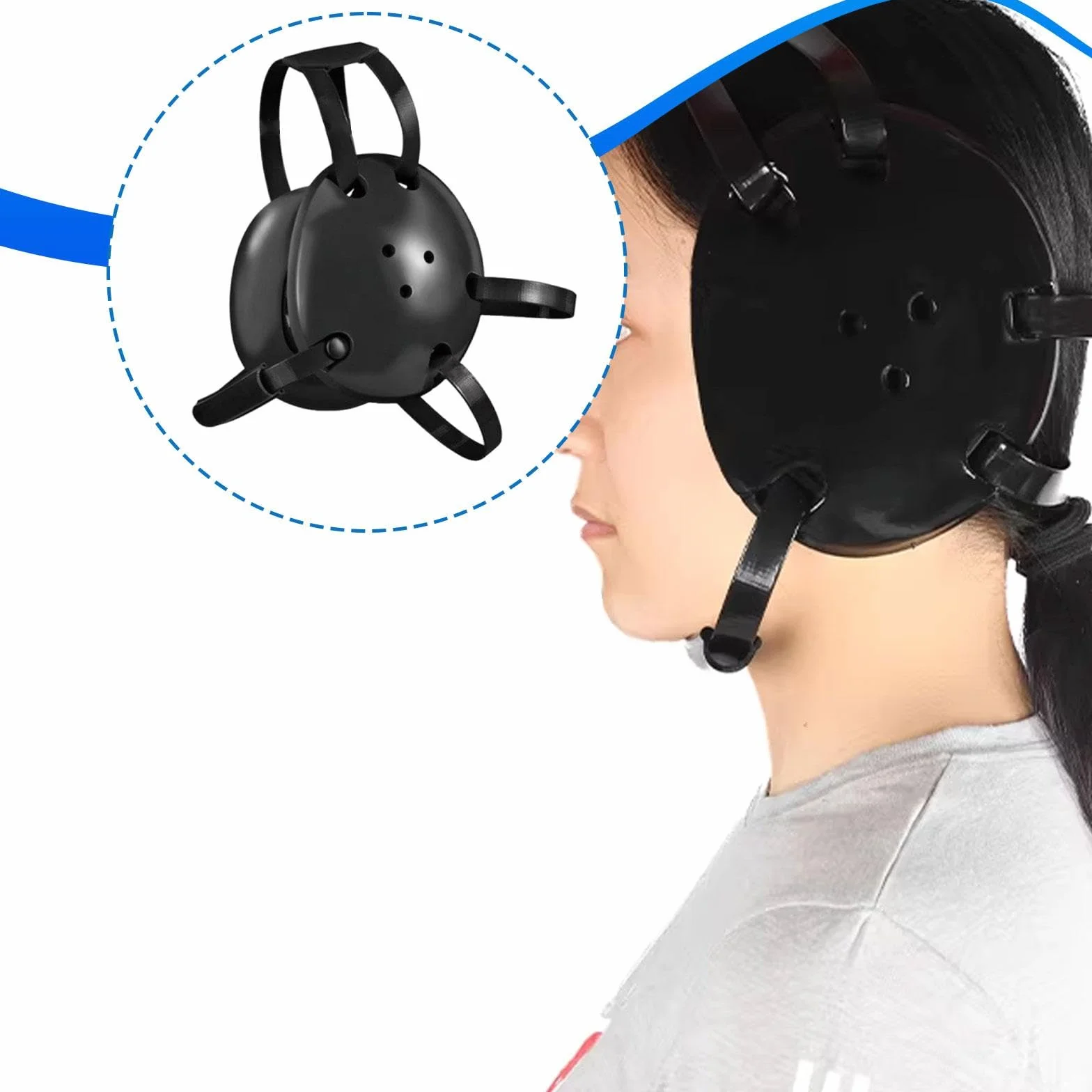 Wrestling Headgear para Adultos con Correa Ajustable Orejeras de NBR Ligero Confortable