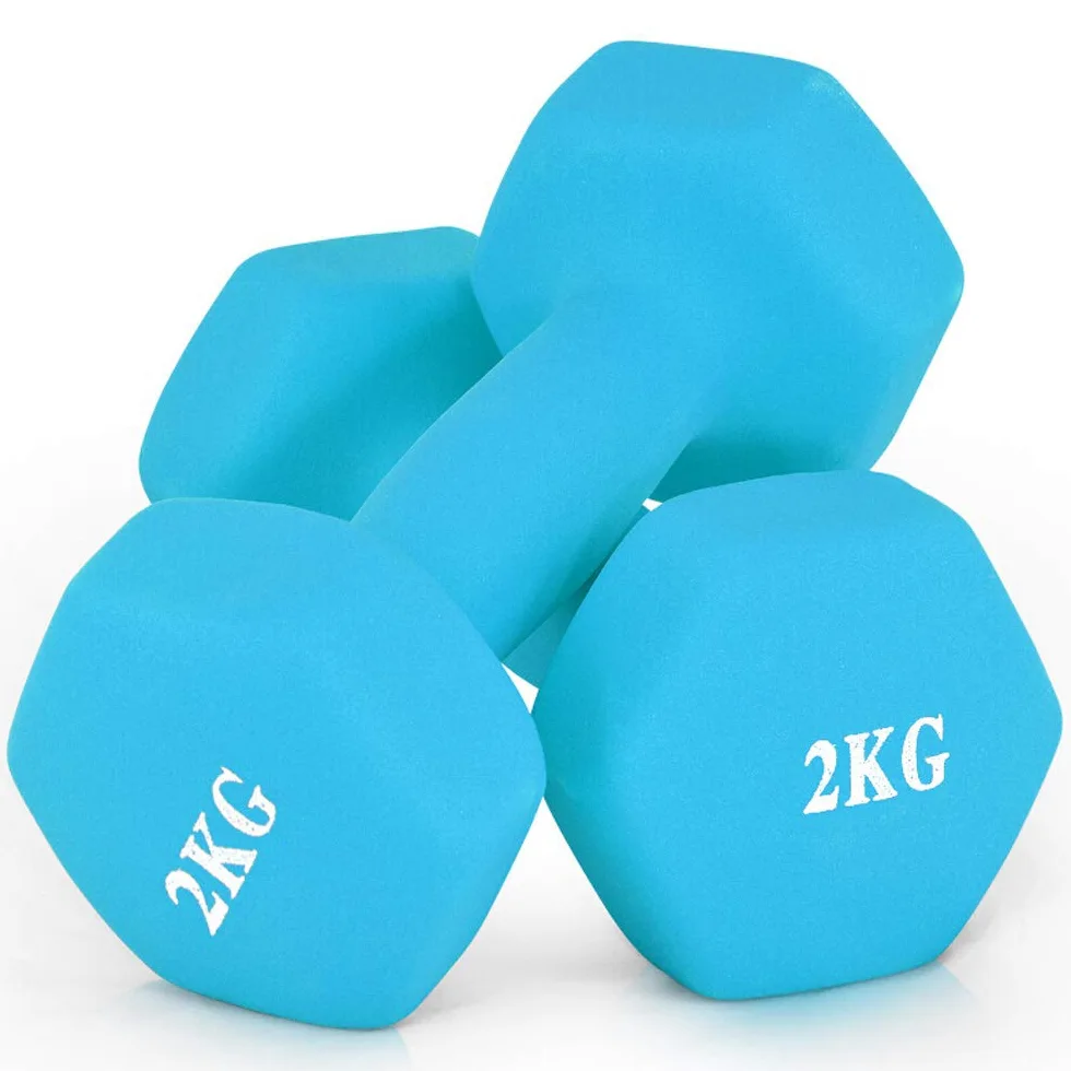 Neopreno Dumbells, Juego de 2 Pesas de Mano Pesas, Pesas Gimnasio en casa Aptitud Mano Brazo Pilates Pesas Conjunto, Pesas Disponibles - 2 kg, 3 kg, 4 kg (Que se Vende como un par)