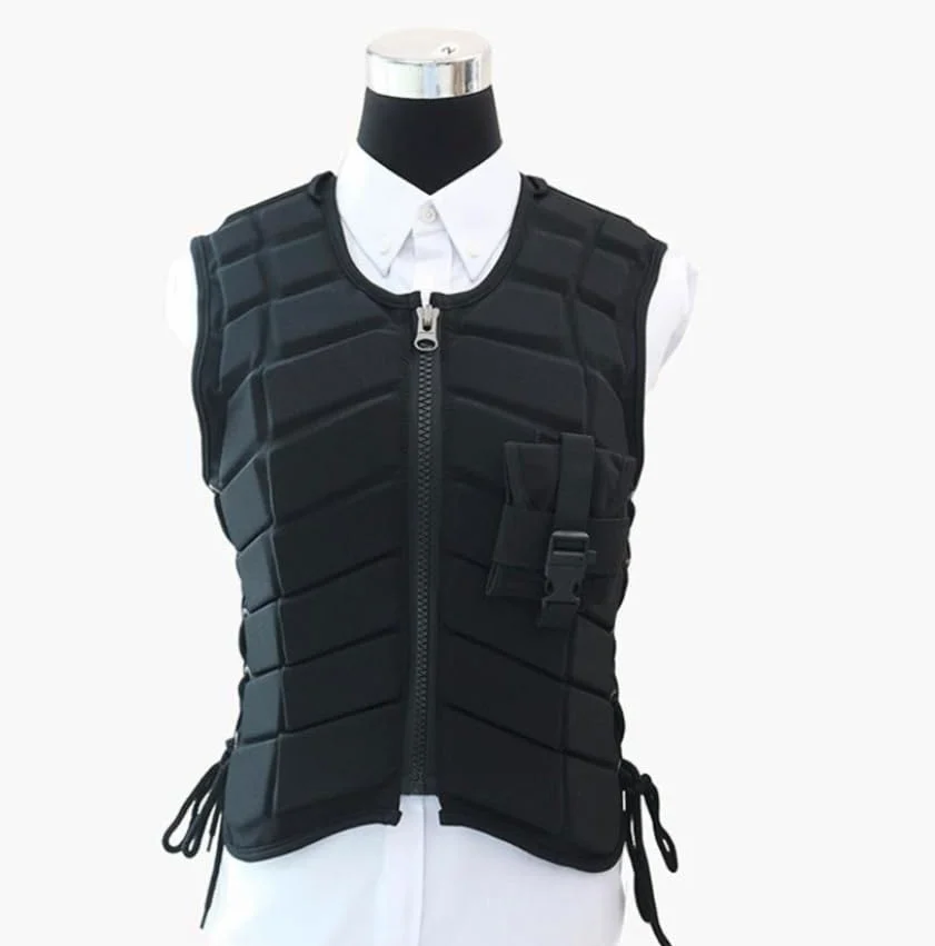 Luminexia Chaleco para Montar a Caballo,Chaleco Protector Equitacion,Niños Niñas Chaleco Protector de Seguridad para Entrenamiento de Equitación(Negro)