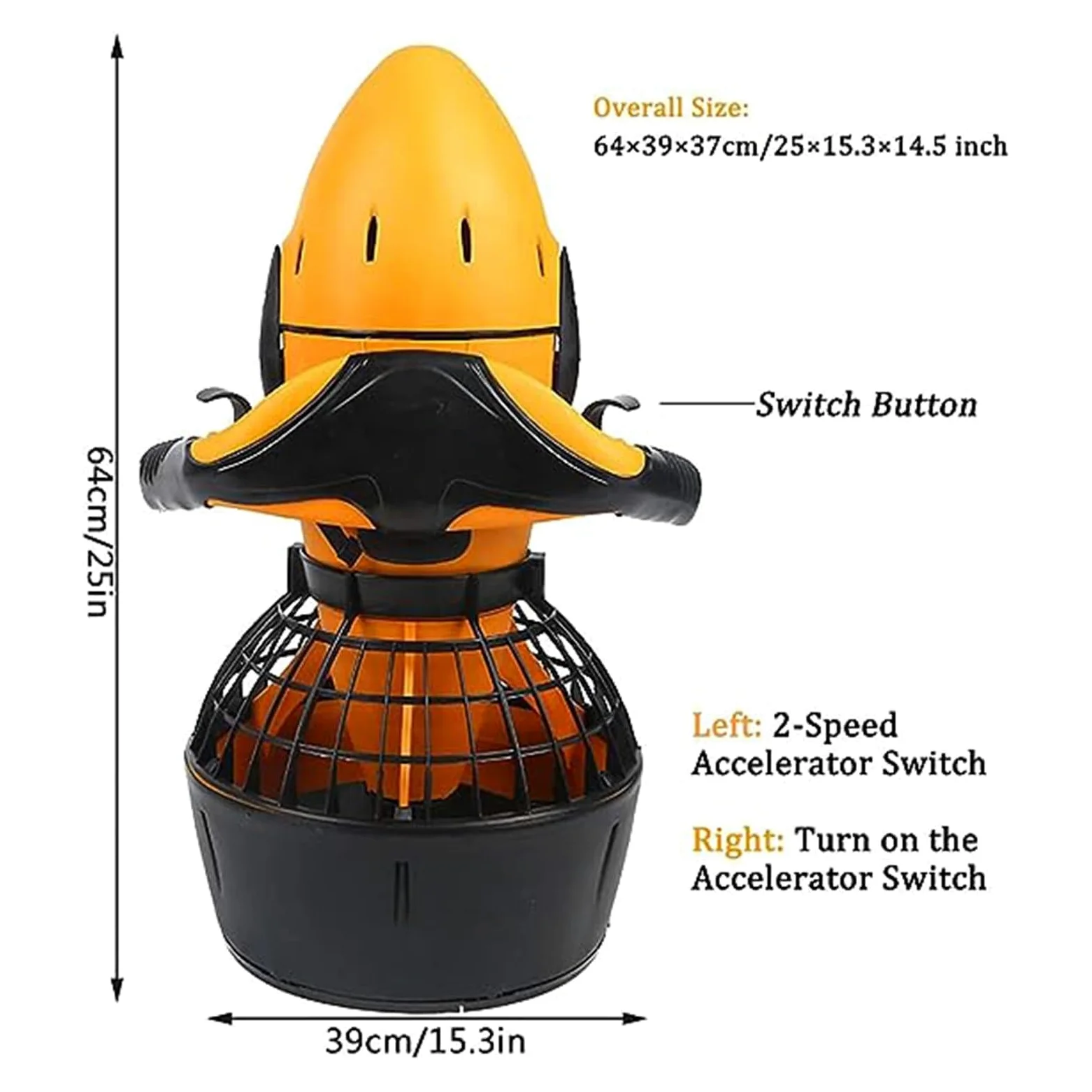 Sea Scooter Vehículo Submarino de propulsión de Buceo, Seascooter Submarino de 300 W/500 W, potenciador de Scooter Submarino para Deportes acuáticos, Piscina, Buceo, esnórquel,500W