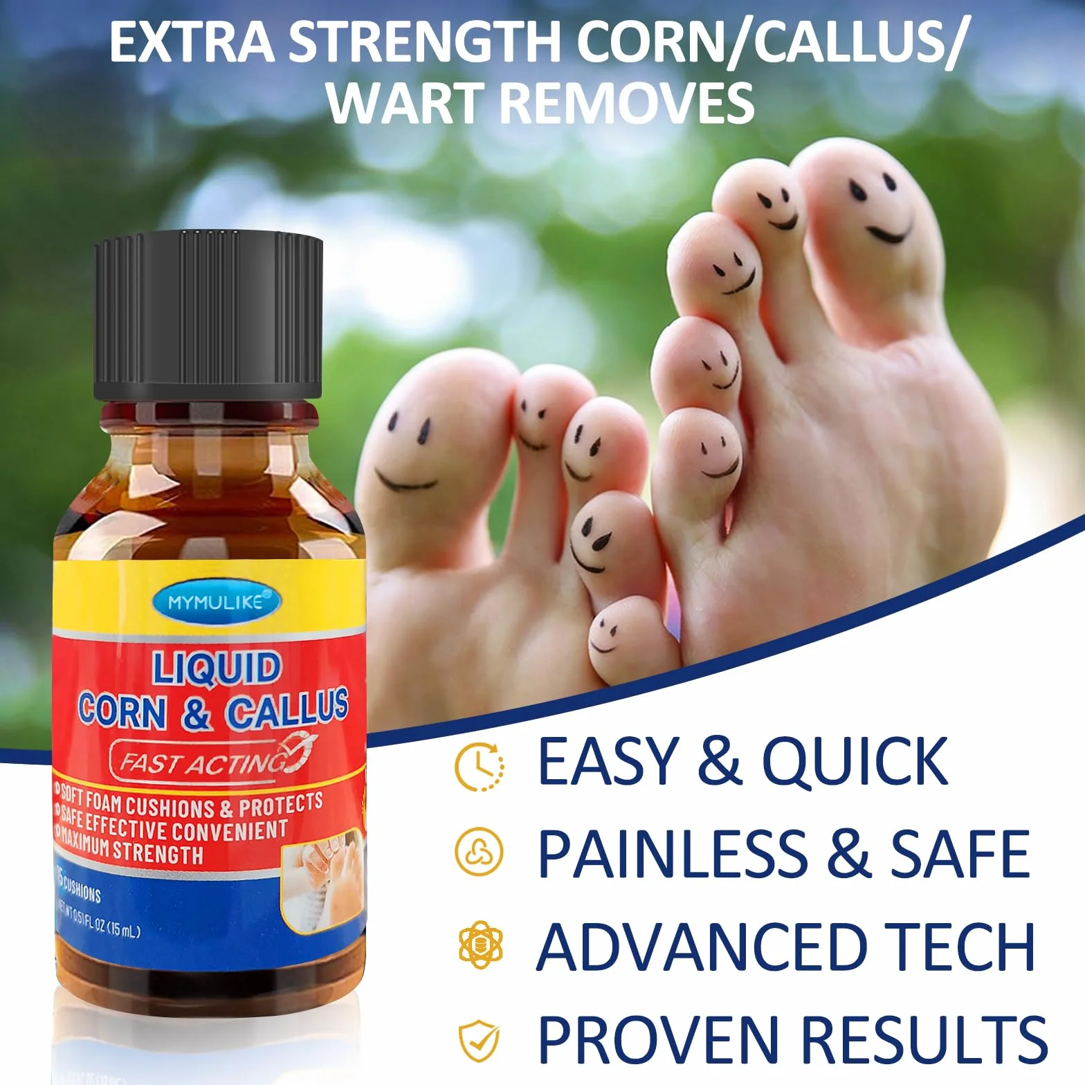 MYMULIKE Wart Remover 15 ml Solución para Callos y Verrugas
