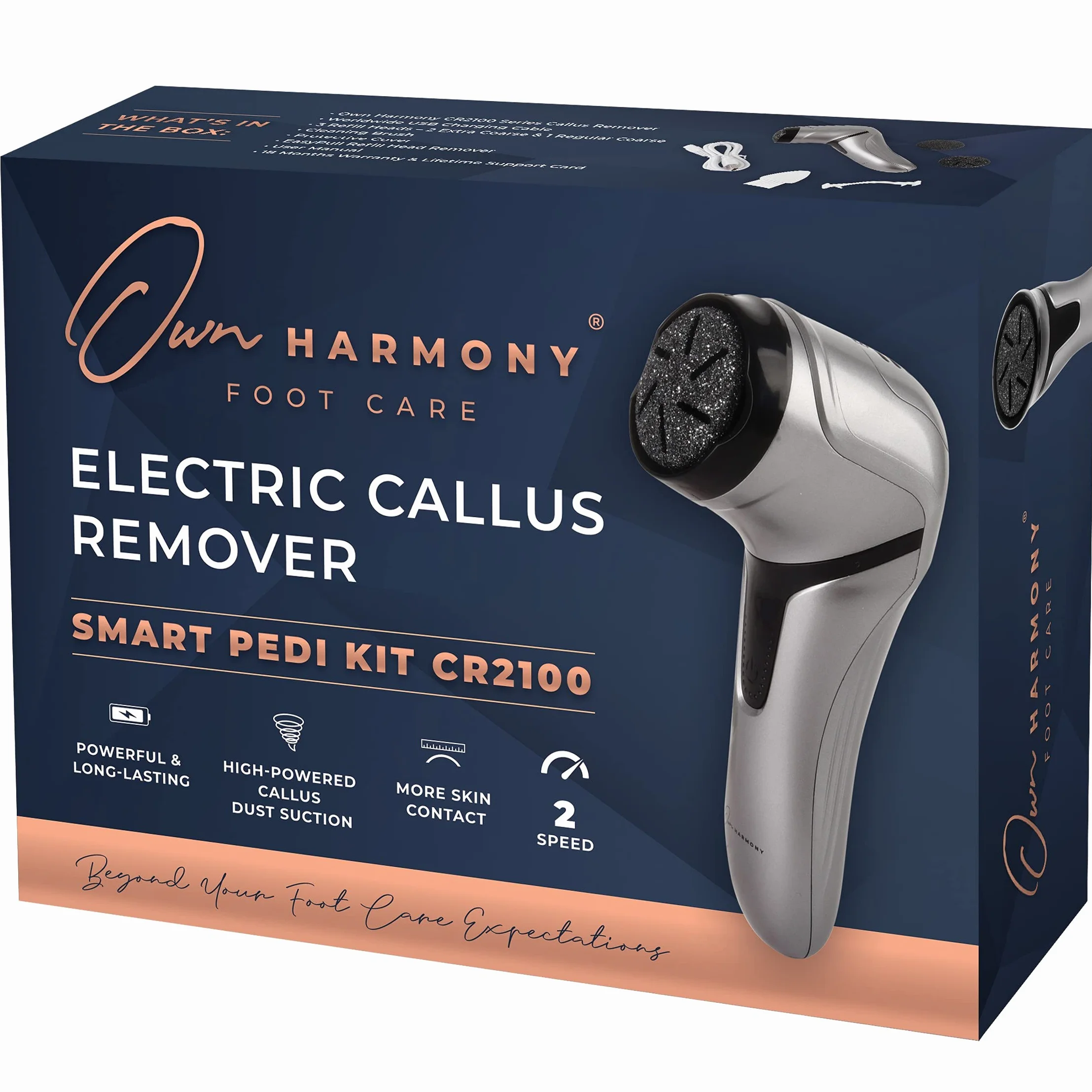 Own Harmony Lima Eléctrica Pies Absorción Vacío Pedicura Profesional Máquina Callos Recargable CR2100