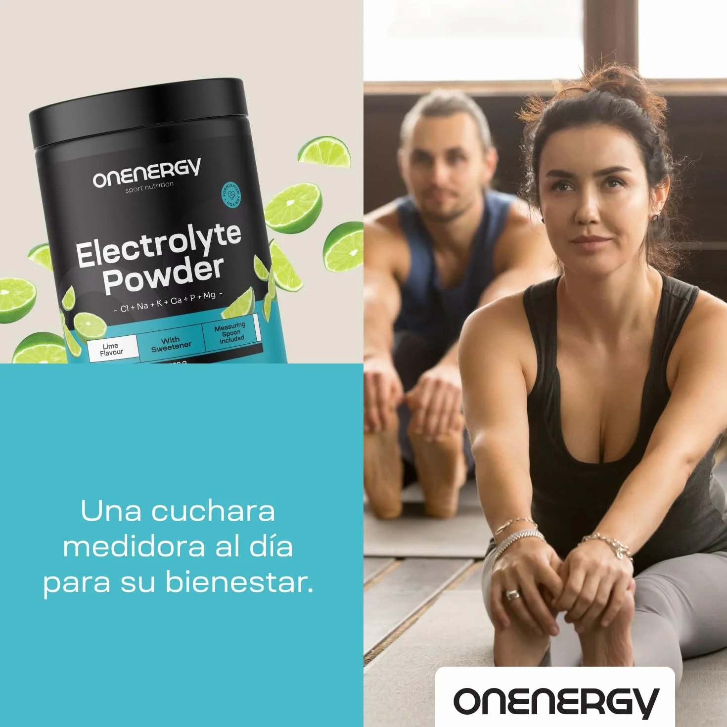 Electrolitos en polvo Lima 500 g 142 dosis Mezcla de 6 minerales Hidratación Apoyo muscular y nervioso