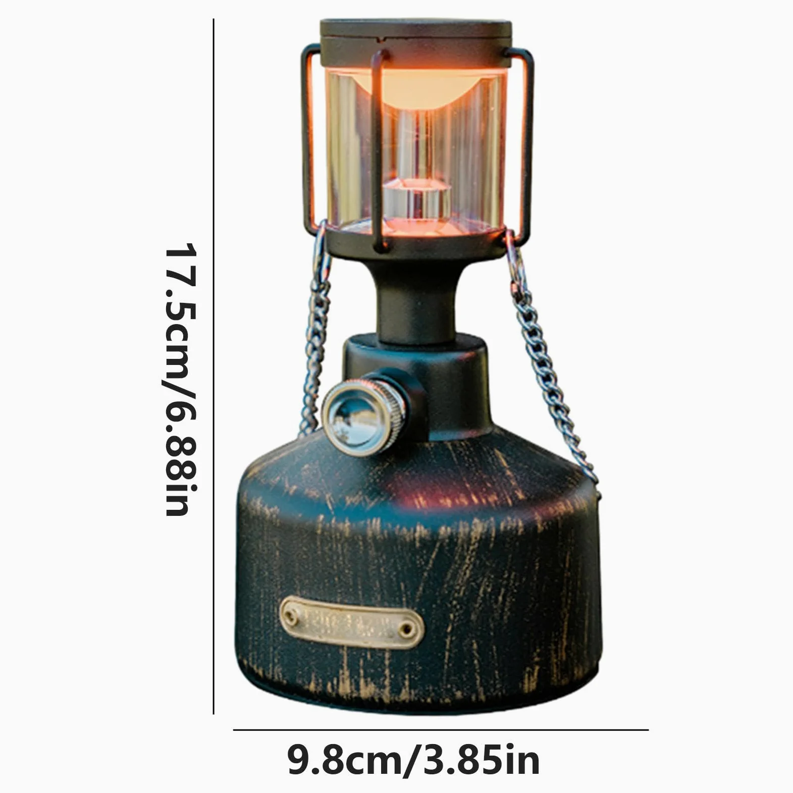 Luz de campamento de ambiente al aire libre | Lámpara de emergencia | Linterna LED vintage, durabilidad compacta, estilo retro, linterna LED de camping de 6 W, impermeable, sensor de soplado simulado, | Linterna LED vintage, durabilidad compacta, estilo r