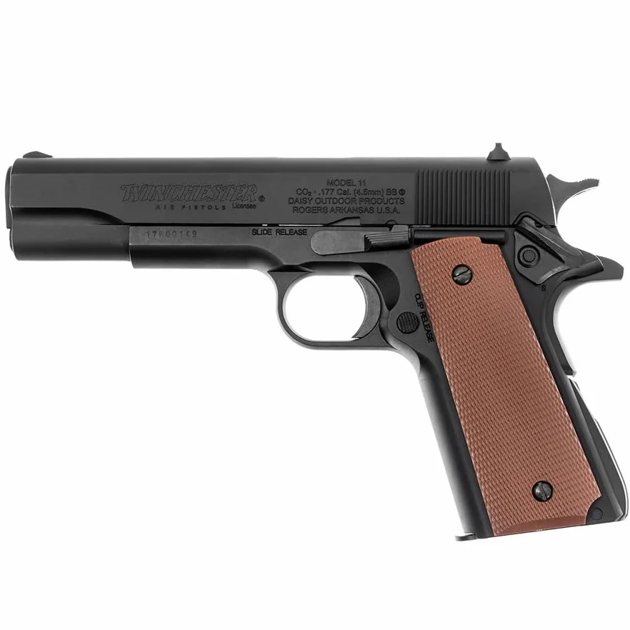 Winchester Model 11 blowback CO2 (4,5mm) | Pack Daisy Pistola de balines (balines de Acero). Arma de Aire comprimido de Co2 y Bolas BB´s, Calibre 4,5mm