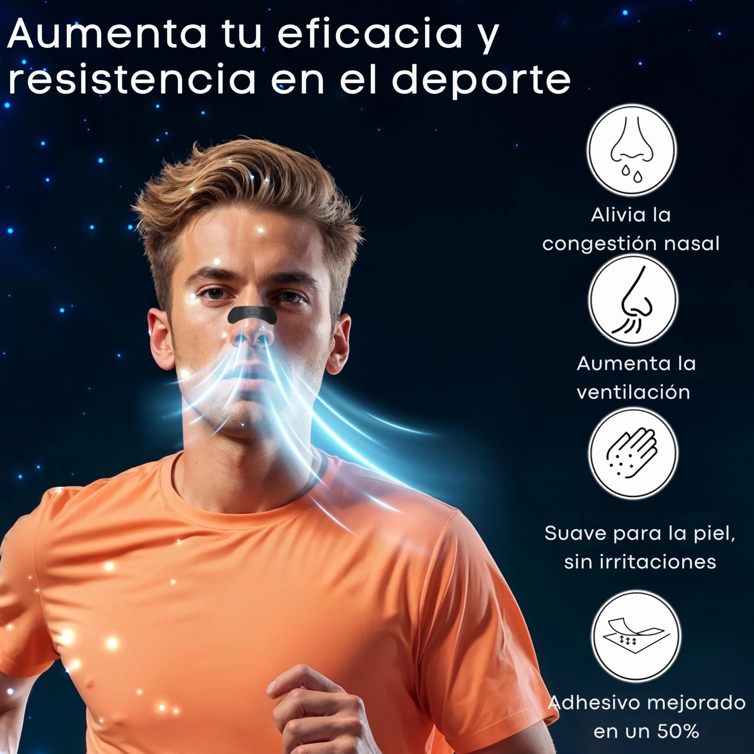 Tiras Nasales Deportivas Antironquidos Premium 120 Unidades - Alivia Congestión Nasal