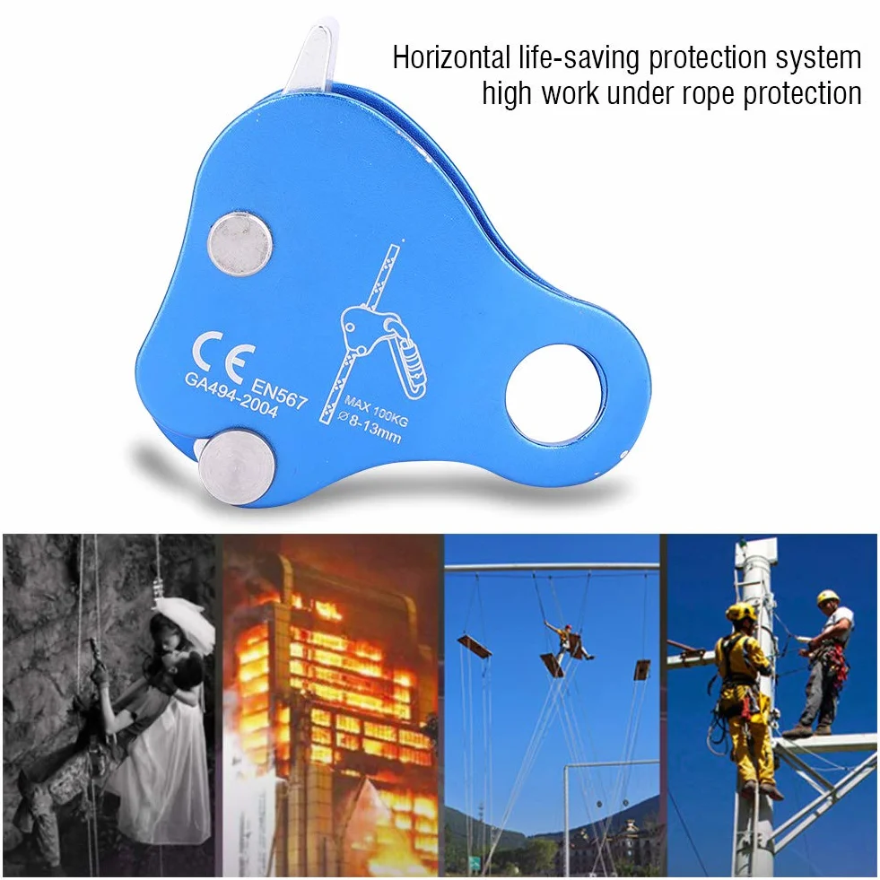 Alomejor - Cuerda para Escalar Protector de Cuerda para montañismo, Dispositivo de Bloqueo automático de Cuerda de Seguridad anticaída de protección