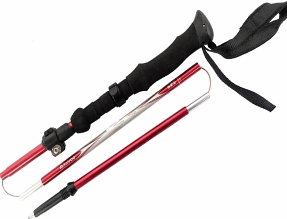 Bastones de Trekking Plegables de Tres Secciones, Ajustables, Ligeros, de Aluminio, Ideales para Viajes nórdicos (90-125 cm) Padres.
