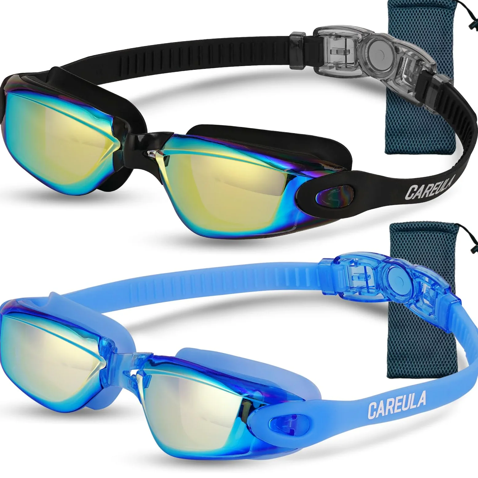 Paquete de 2 gafas de natación para niños, gafas de natación para niños y jóvenes de 3-8/6-14, gafas de piscina antivaho para niños y niñas