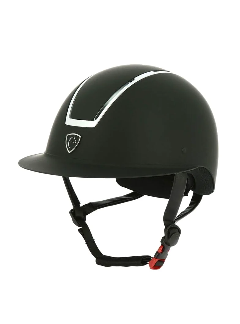 Ekkia EQUITHÈME Glint Mat - Casco de equitación, color negro y plateado