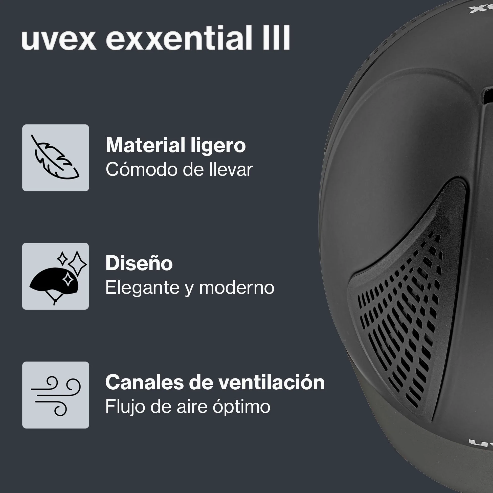 uvex exxential III – Casco de equitación Unisex Ligero – Ajuste de Talla Individual