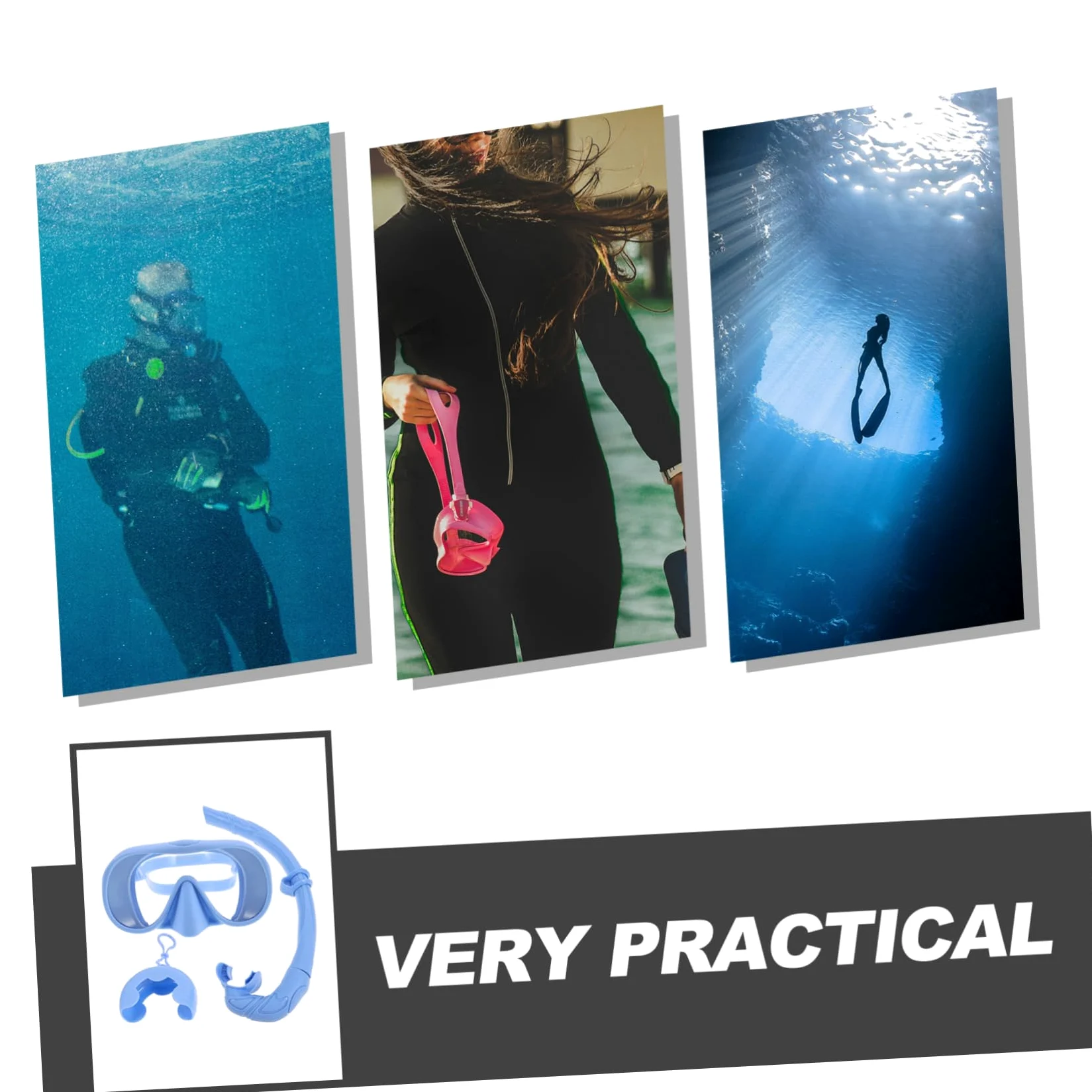 1juego De Buceo Profesional para Adultos Gafas Antivaho De Amplio Ángulo y Tubo De Snorkel con Estuche De Almacenamiento Equipamiento De Esnórquel y Buceo Color Azul