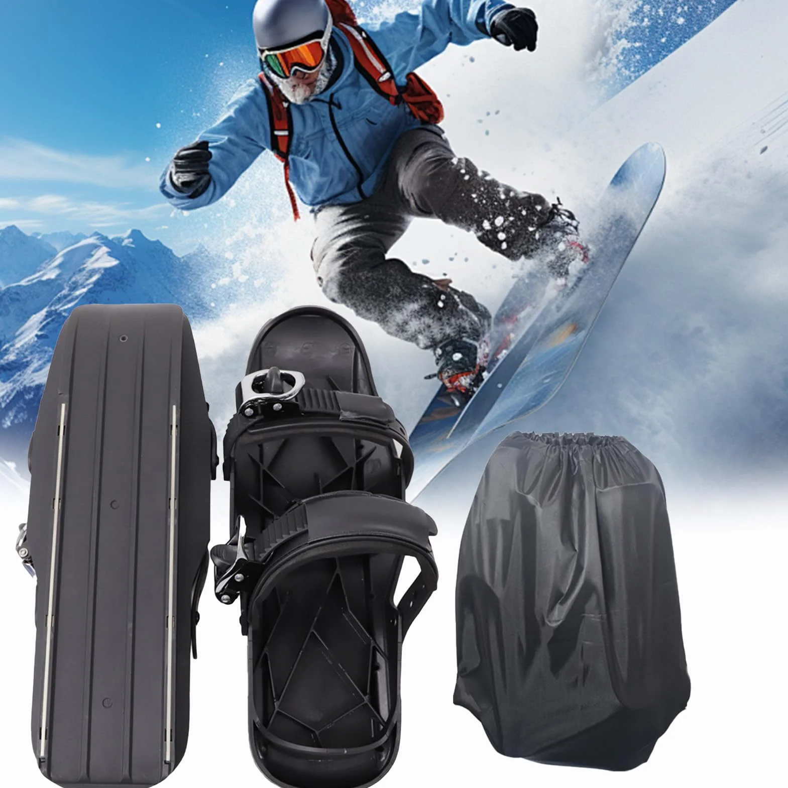 Patines de esquí para adultos, zapatos de esquí cortos de invierno para exteriores, raquetas de nieve antideslizantes para principiantes, viajes, adultos, profesionales, hombres, atletas, actividades