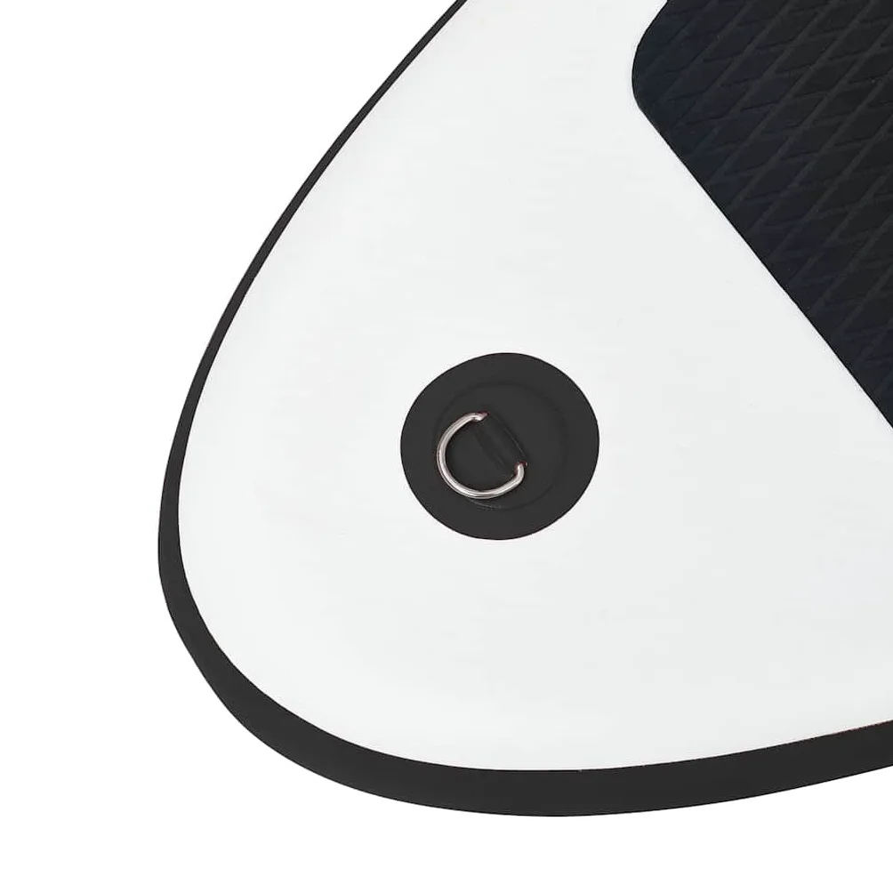 vidaXL Tabla de remo inflable con juego de vela, color blanco y negro