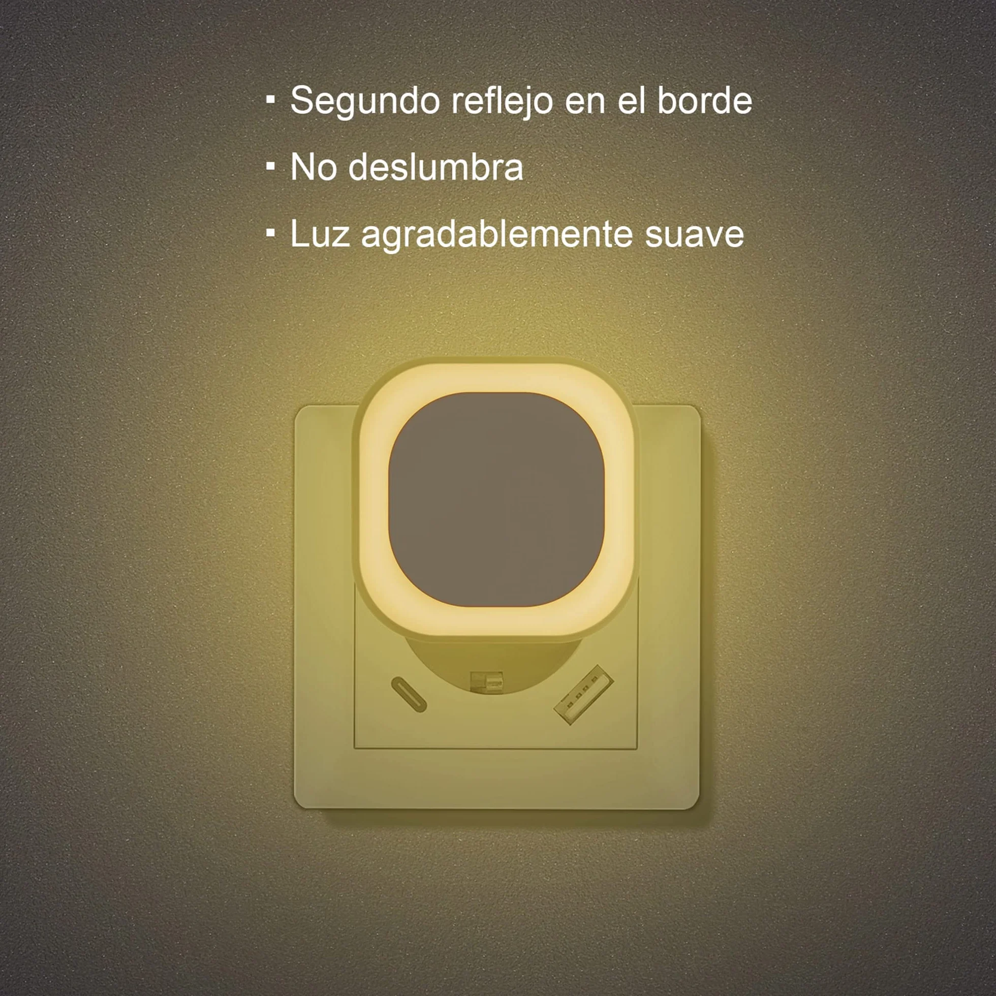 YUNLEX Luz Nocturna LED Infantil con Sensor Crepuscular 2 Piezas, Brillo 3 Niveles, Blanco Cálido