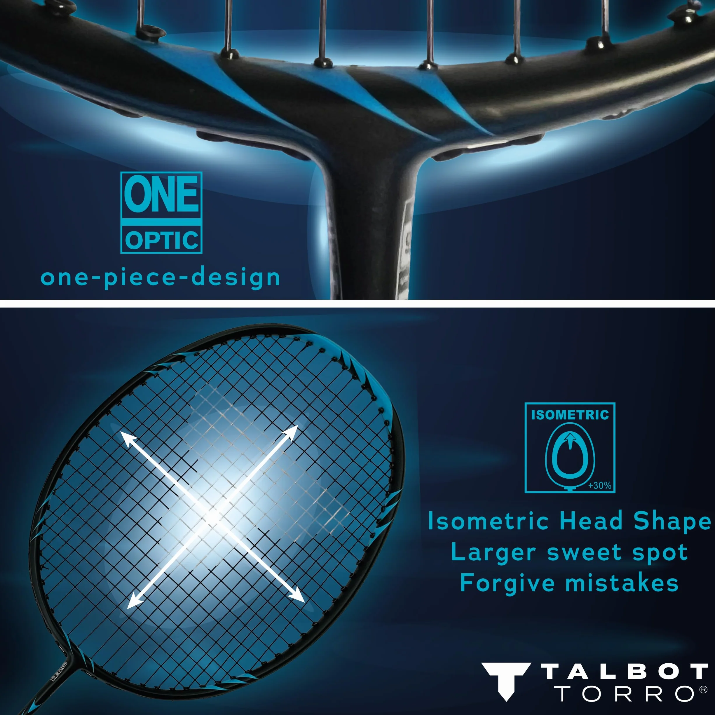 Set de Bádminton Profesional Talbot-Torro | Raquetas de Grafito Ultraligeras, Volantes de Nylon y Estuche de Transporte Acolchado