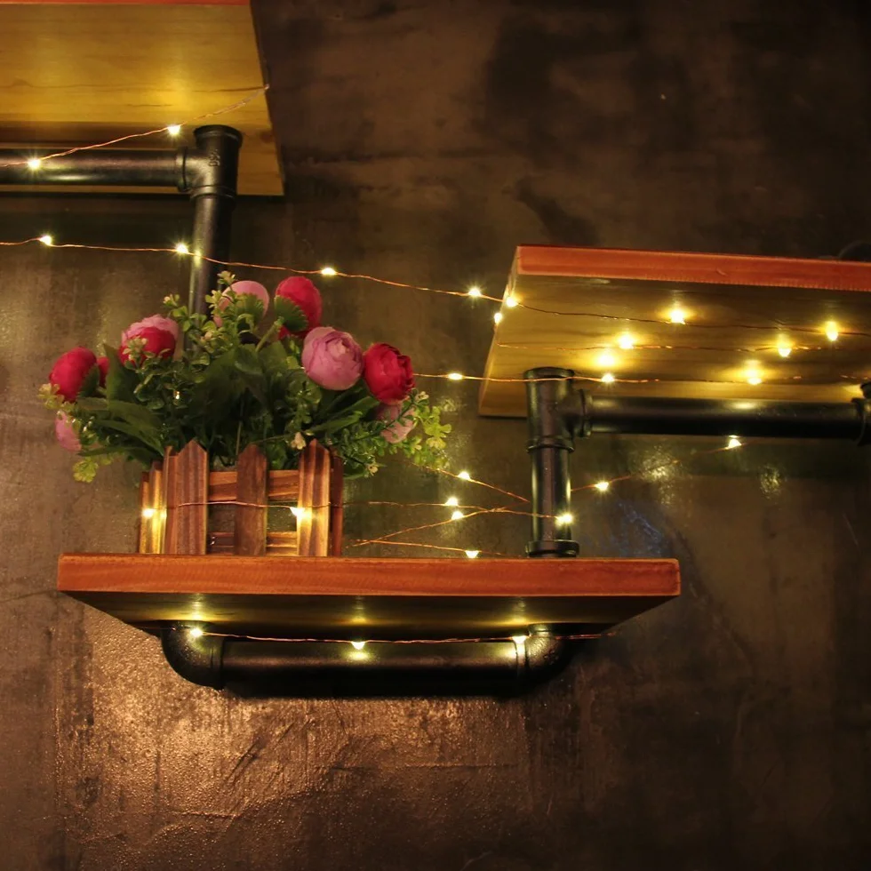 Guirnalda luces pilas 2 Modo Plata Alambre Cadenas 5 metros 50 leds Blanco Cálido para Decoración