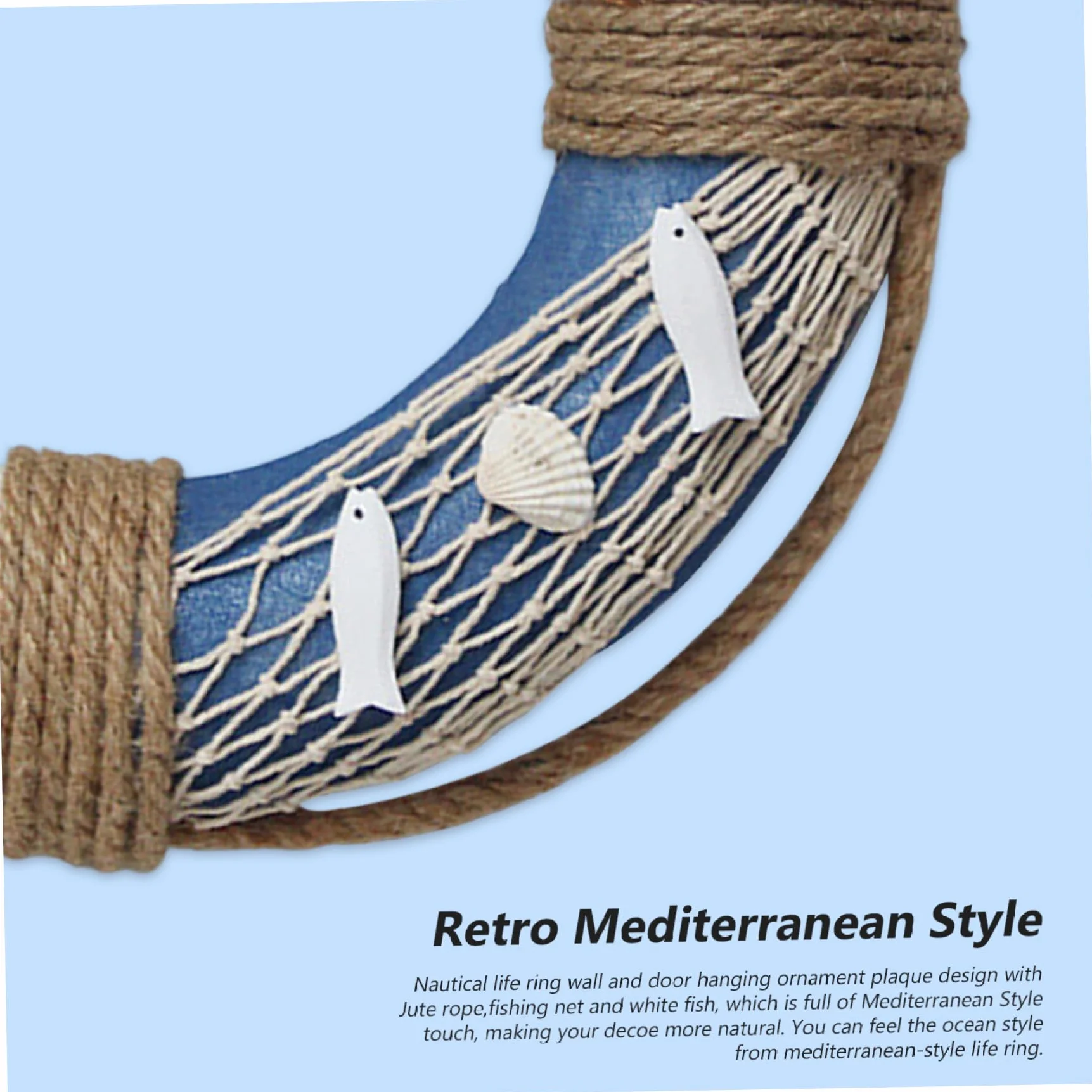 Anillo Salvavidas, Anillo de natación de Espuma Colgante de Estilo mediterráneo con Cuerda perimetral flotadores de Piscina livianos portátiles de 16 Pulgadas para Piscina, río, Playa
