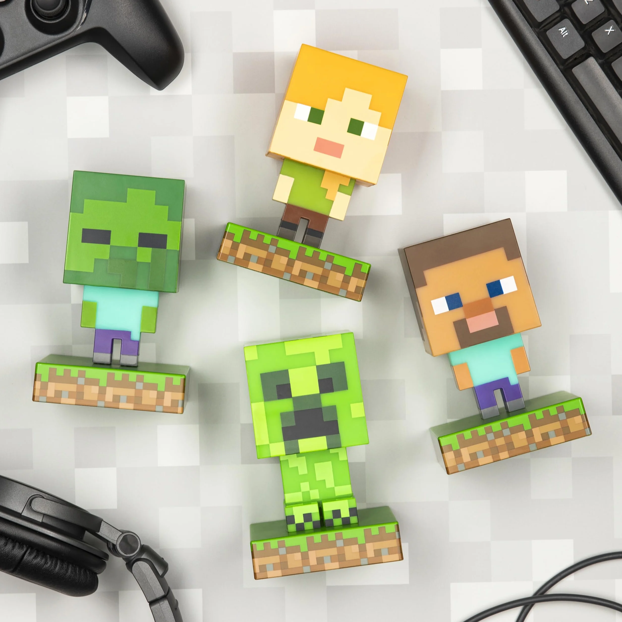 Lámpara Creeper Minecraft Oficial 12 cm Luz Nocturna a Pilas Decoración Gamers