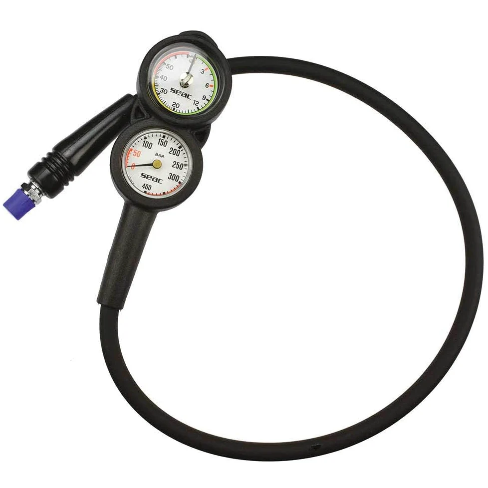 SEAC Sub 5000A/396 : Consola con Barometro y Profundimetro Buceo PSI+Feet, Negro, Estándar
