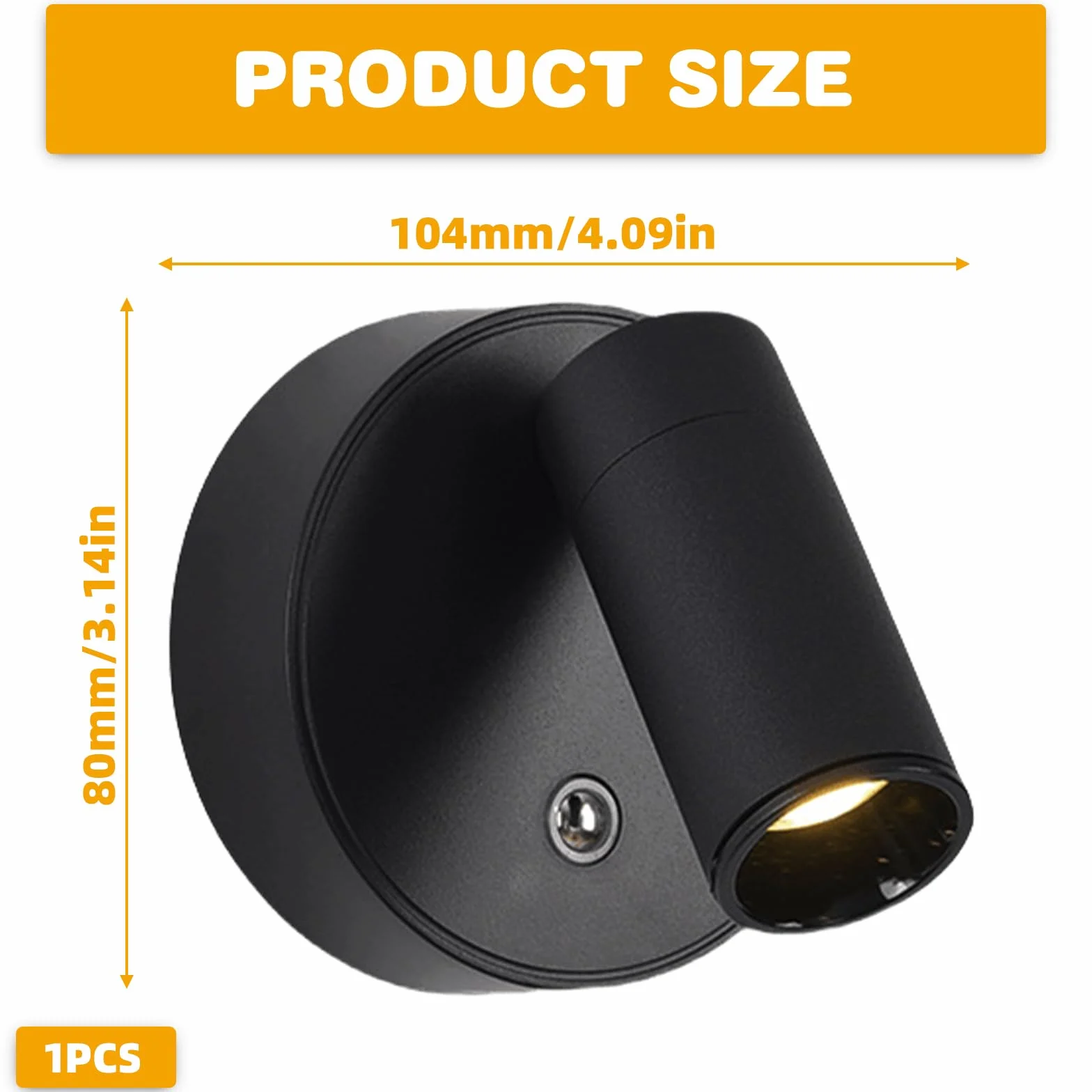 Foco LED con Mando a Distancia, Lámpara de Pared Recargable USB, 3 Temperaturas de Color, Regulable, Inalámbrica, Temporización, para Plantas