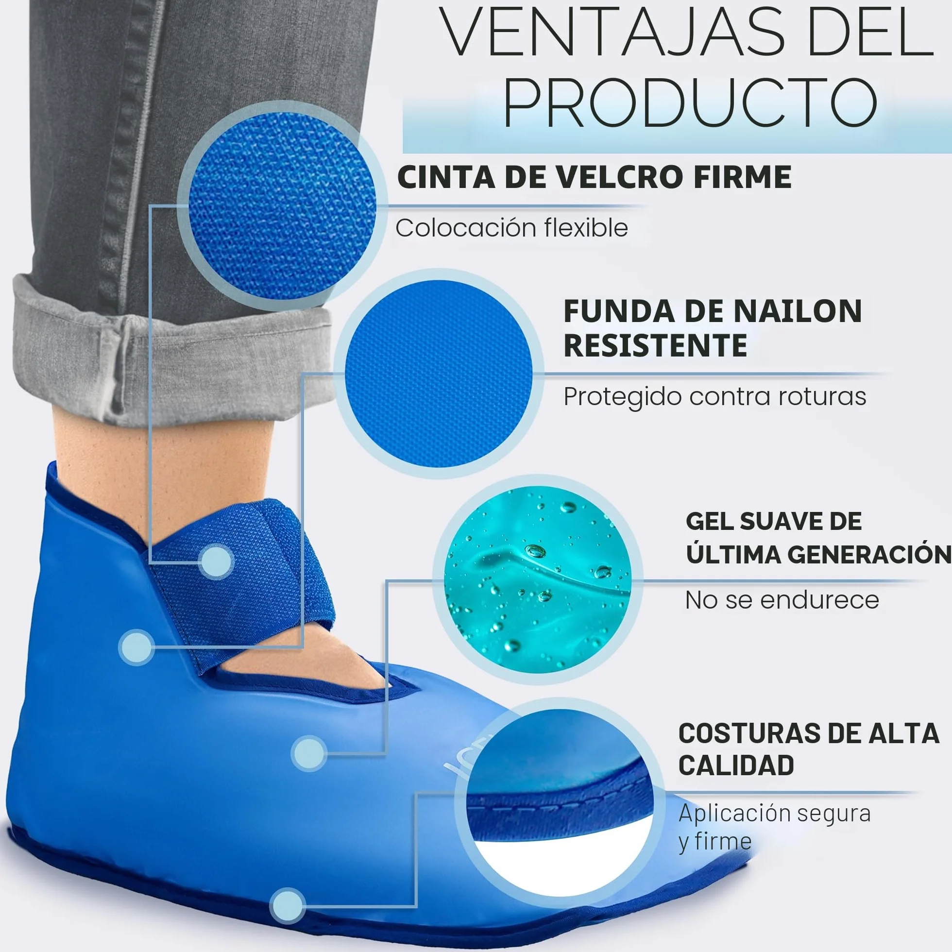 ICEHOF Calzado de refrigeración con gel para terapia de frío para pies, dedos, quimioterapia, reumatismo