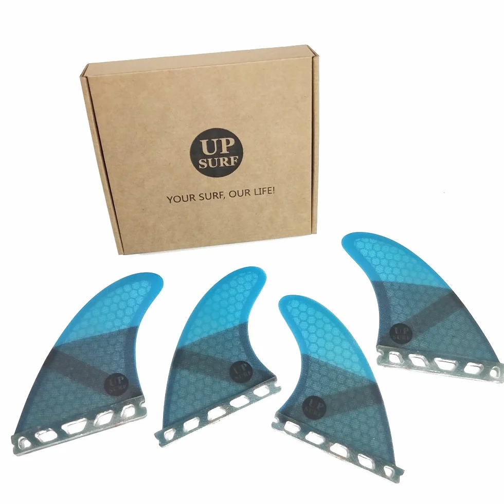 UPSURF Tabla de Surf Quad Future Aletas Fibra de Vidrio Cuatro Aletas Thruster Set Tener Panal