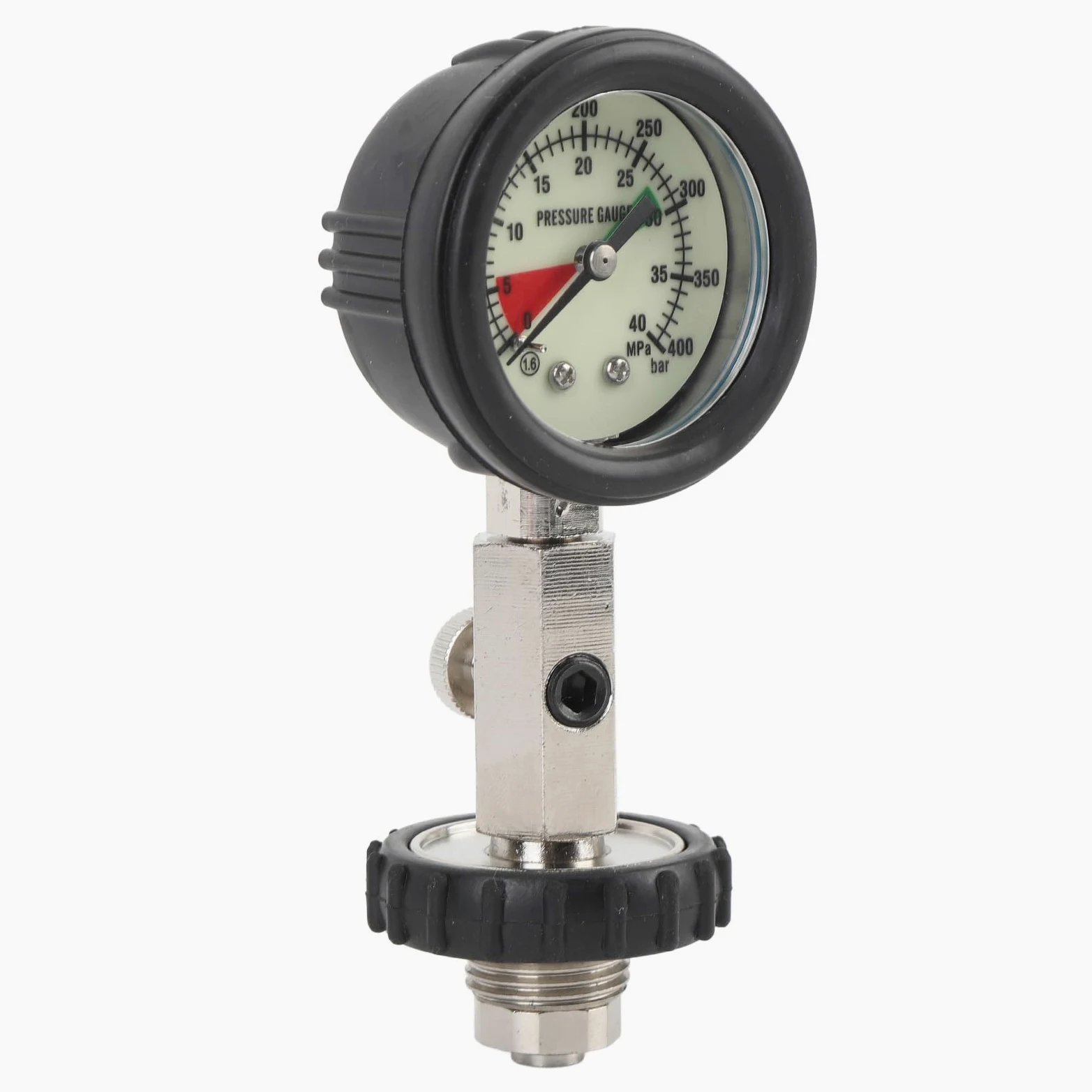 GOWENIC Manómetro de Buceo, Diseño Ligero de Alta Precisión para Seguridad de Buceo, Acero Inoxidable