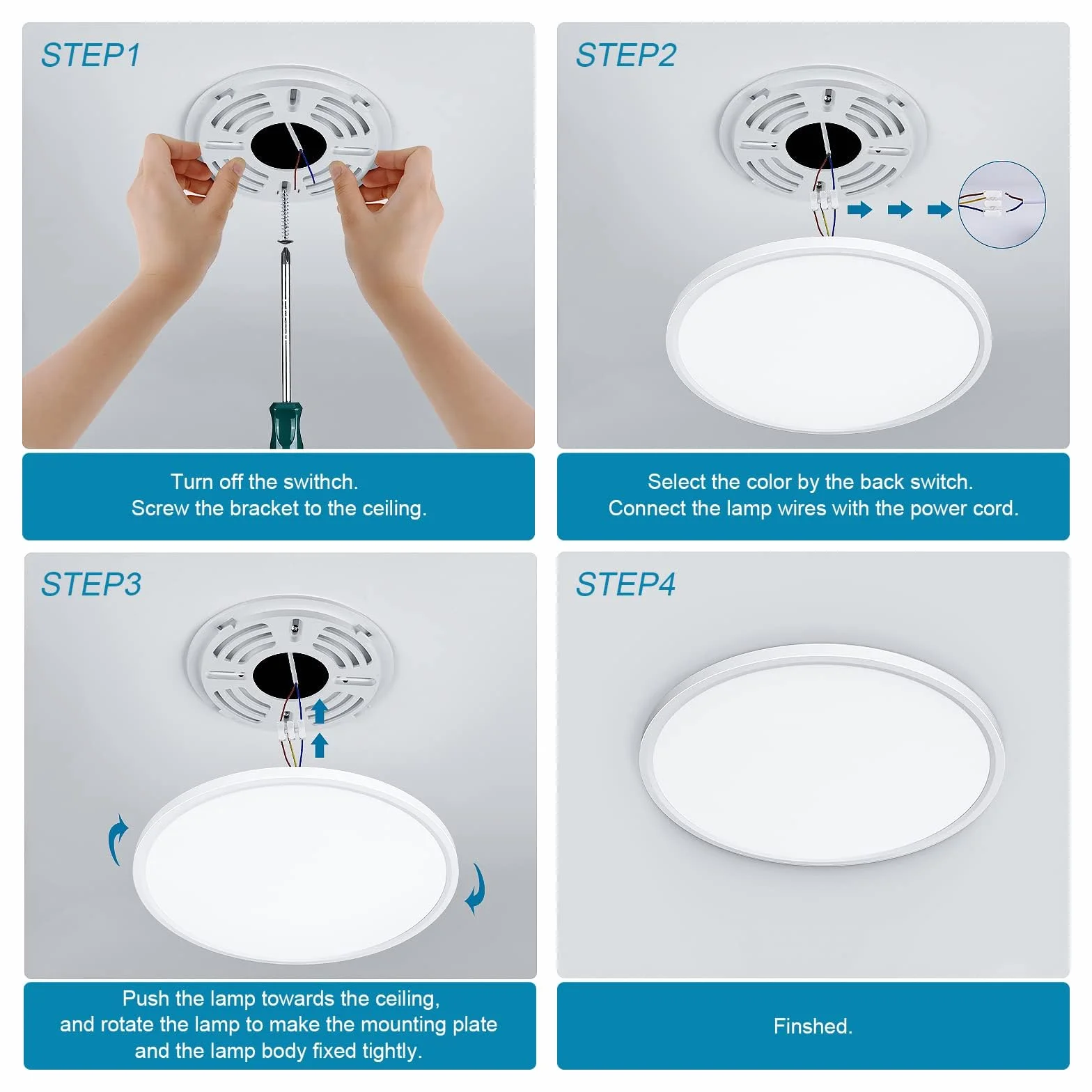 OTREN Plafon LED 28W 6500K Blanca Fría 30CM IP44 Lámpara Techo Ultrafina